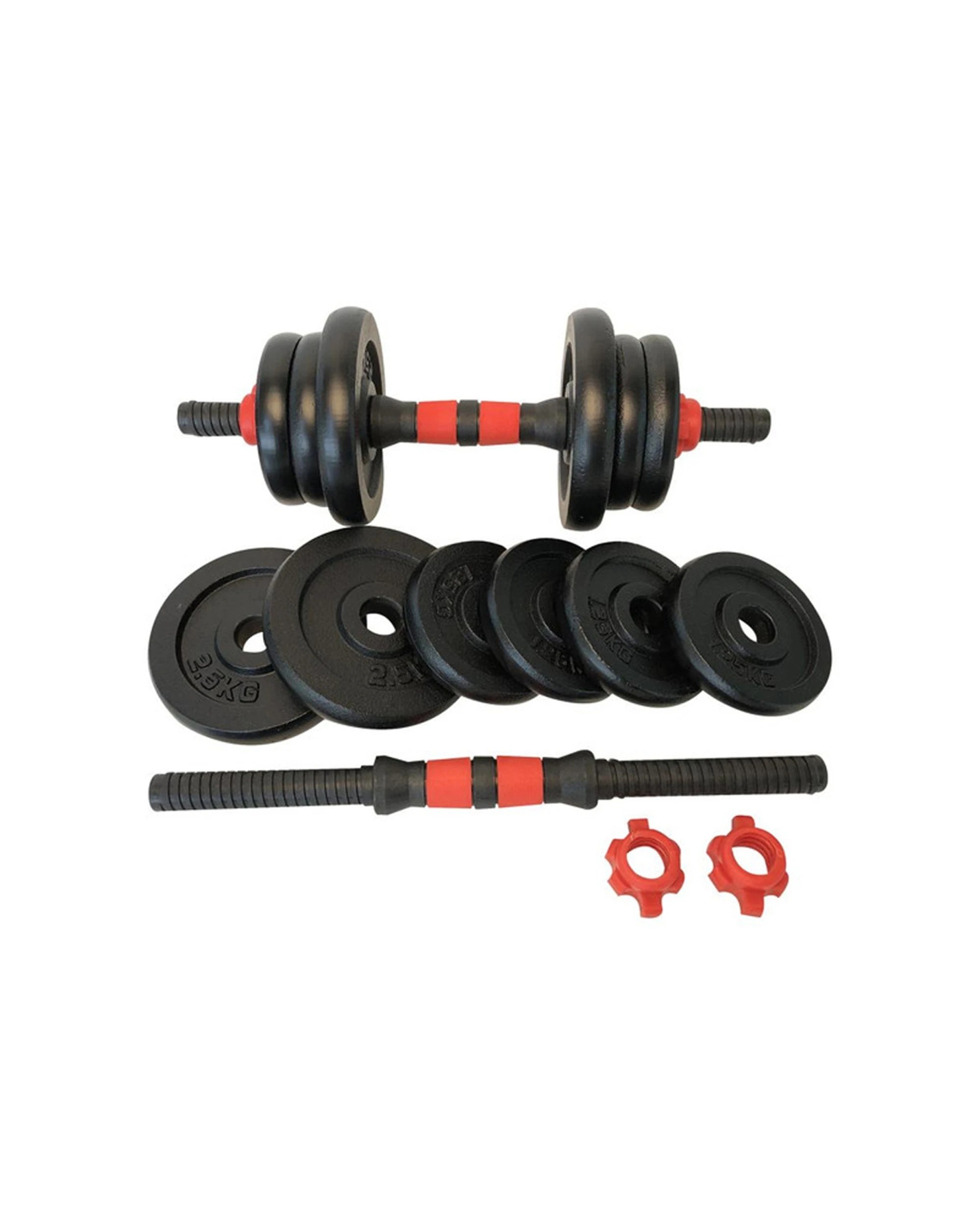 2 Buffalo Sports Dumbbell Pair With 1.25kg And 2.5kg Plates Gym Set Cast Iron, 2 of 3