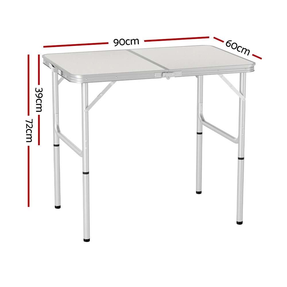 2 Weisshorn Folding Camping Table 90CM Adjustable Portable Outdoor Picnic Desk - Multi, 2 of 7