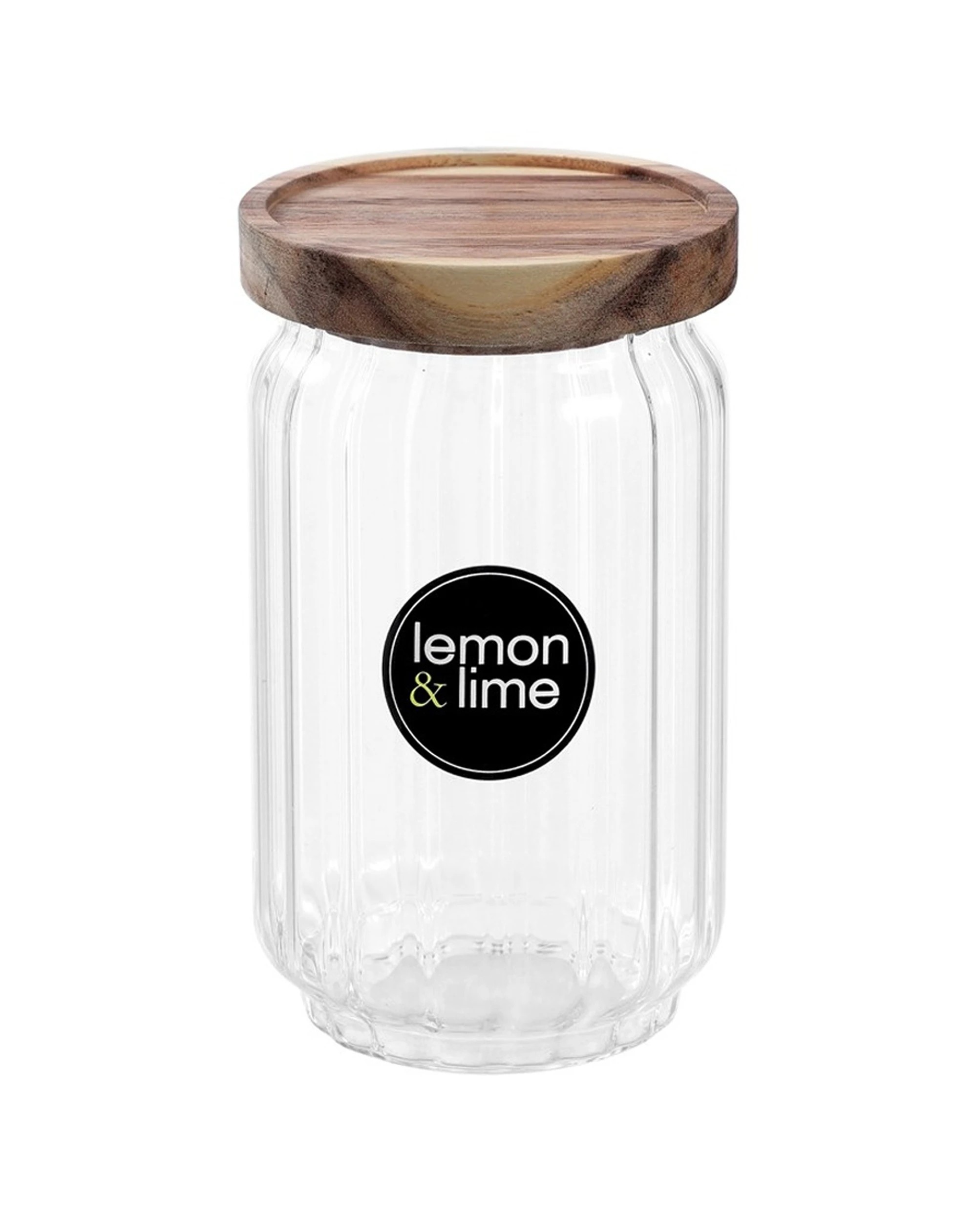2 Lemon & Lime 6PK Woodend Acacia Glass Jar Reusable Food Container 750ml - Clear, 2 of 7