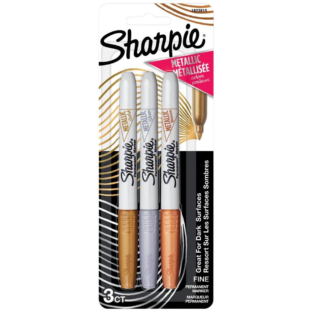 1 Sharpie Fine Permanent Marker Metallic Assorted 3 Pack, 1 of 8