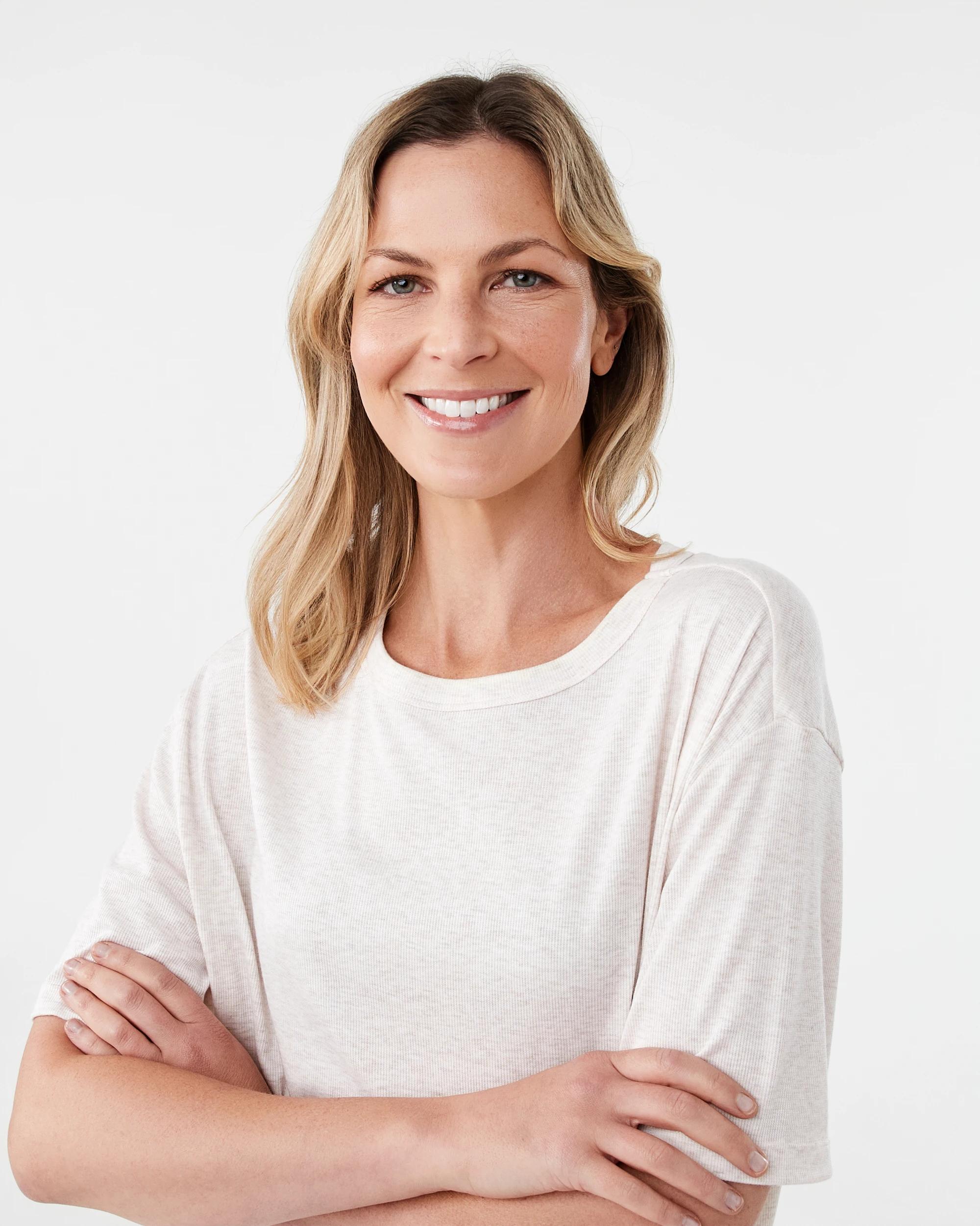 4 Rib Comfort T-shirt Marled Oat, 4 of 7