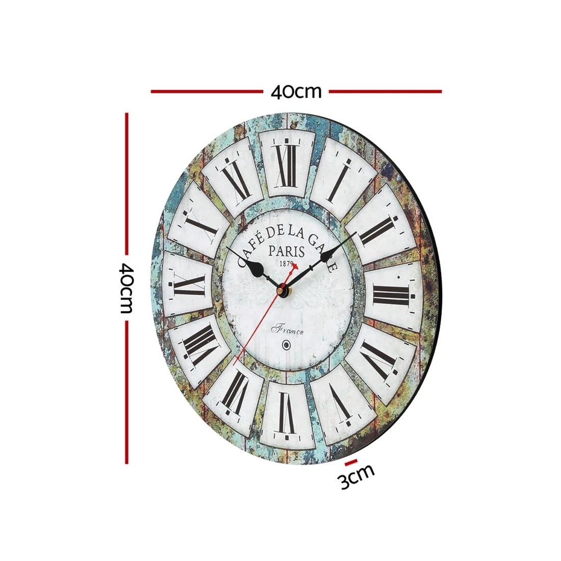 3 Artiss 40CM Wall Clock Rustic Design - Multi, 3 of 6
