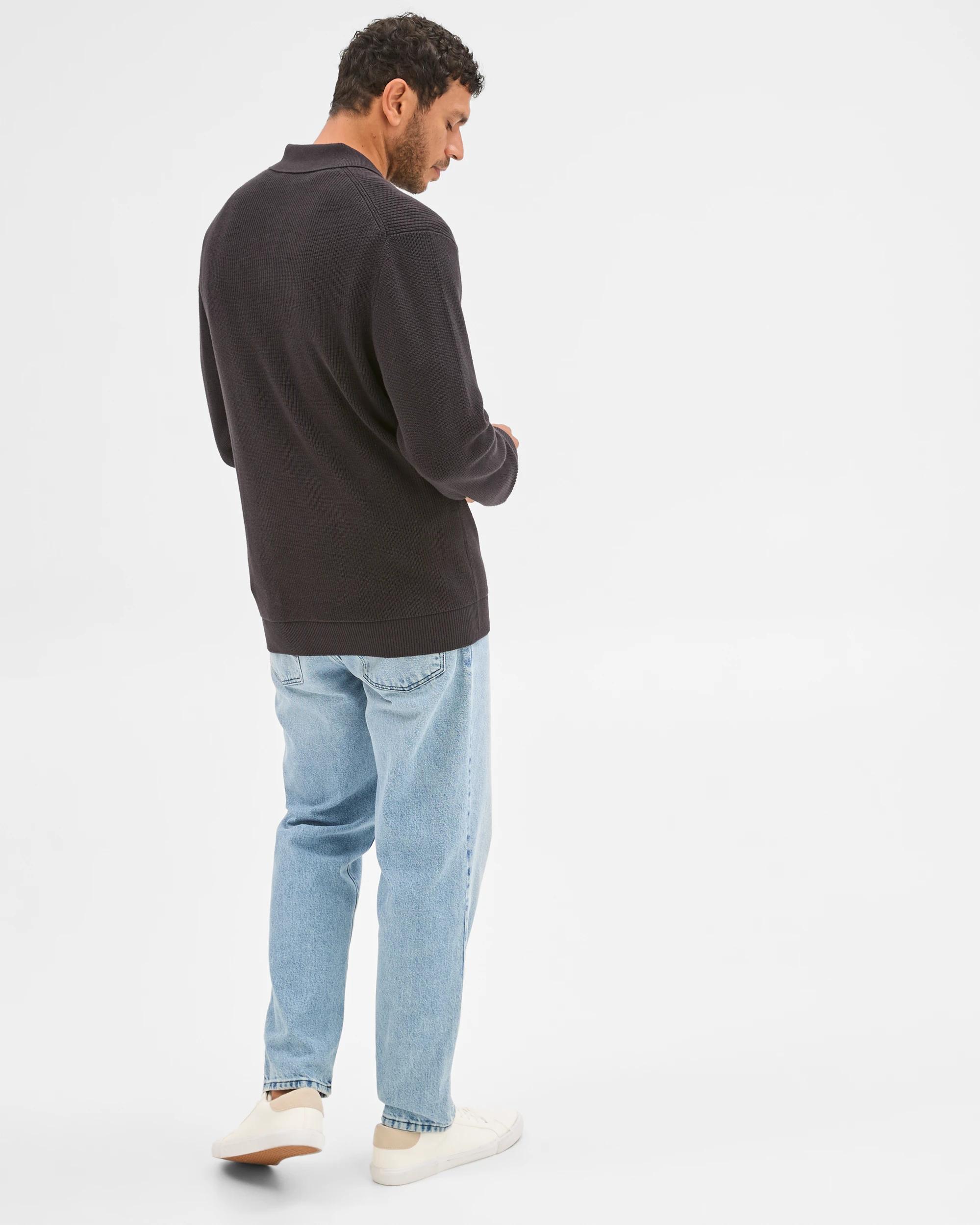 5 Target Man Australian Cotton Lightweight Long Sleeve Polo Neck Knit Sweater BLACK, 5 of 6