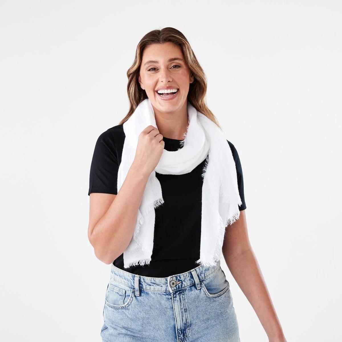 3 Solid Lightweight Scarf White, 3 of 3