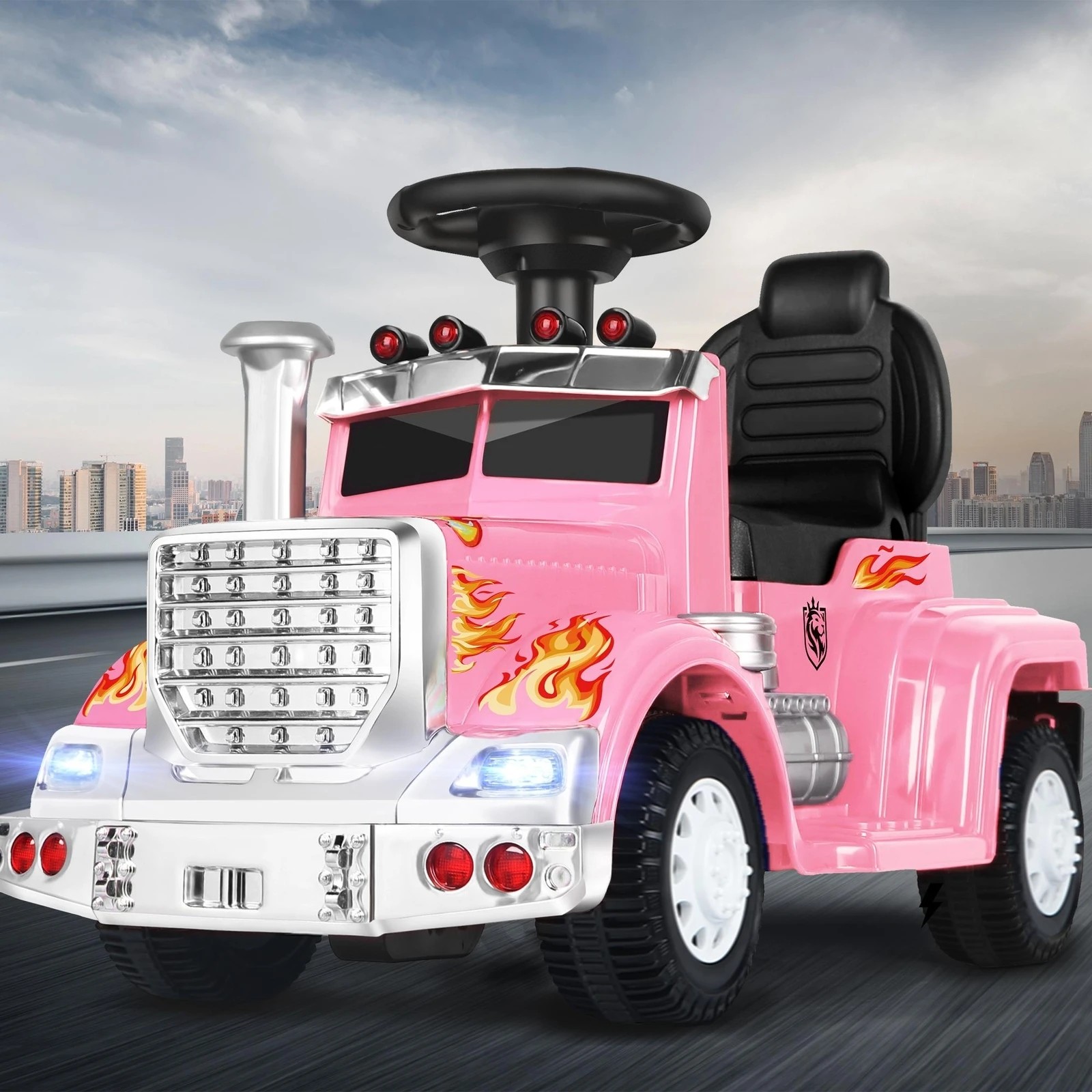 2 Alfordson Kids Ride On Car Electric Toy Truck 25W Motor w/ LED Lights - Pink, 2 of 9