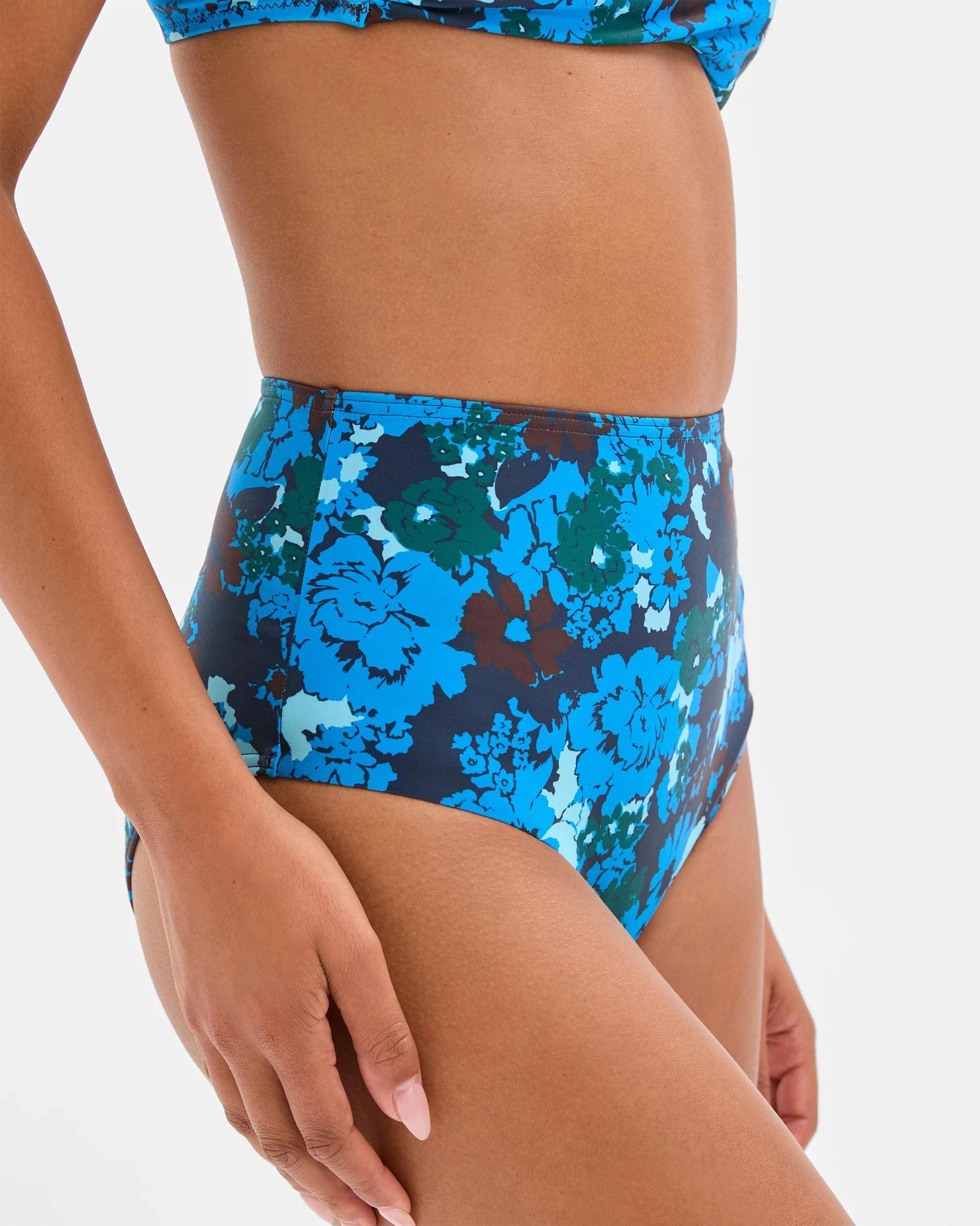 7 Target Resort High Waisted Smooth Bikini Bottoms - Shape Your Body NAVY STENCIL FLORAL, 7 of 10