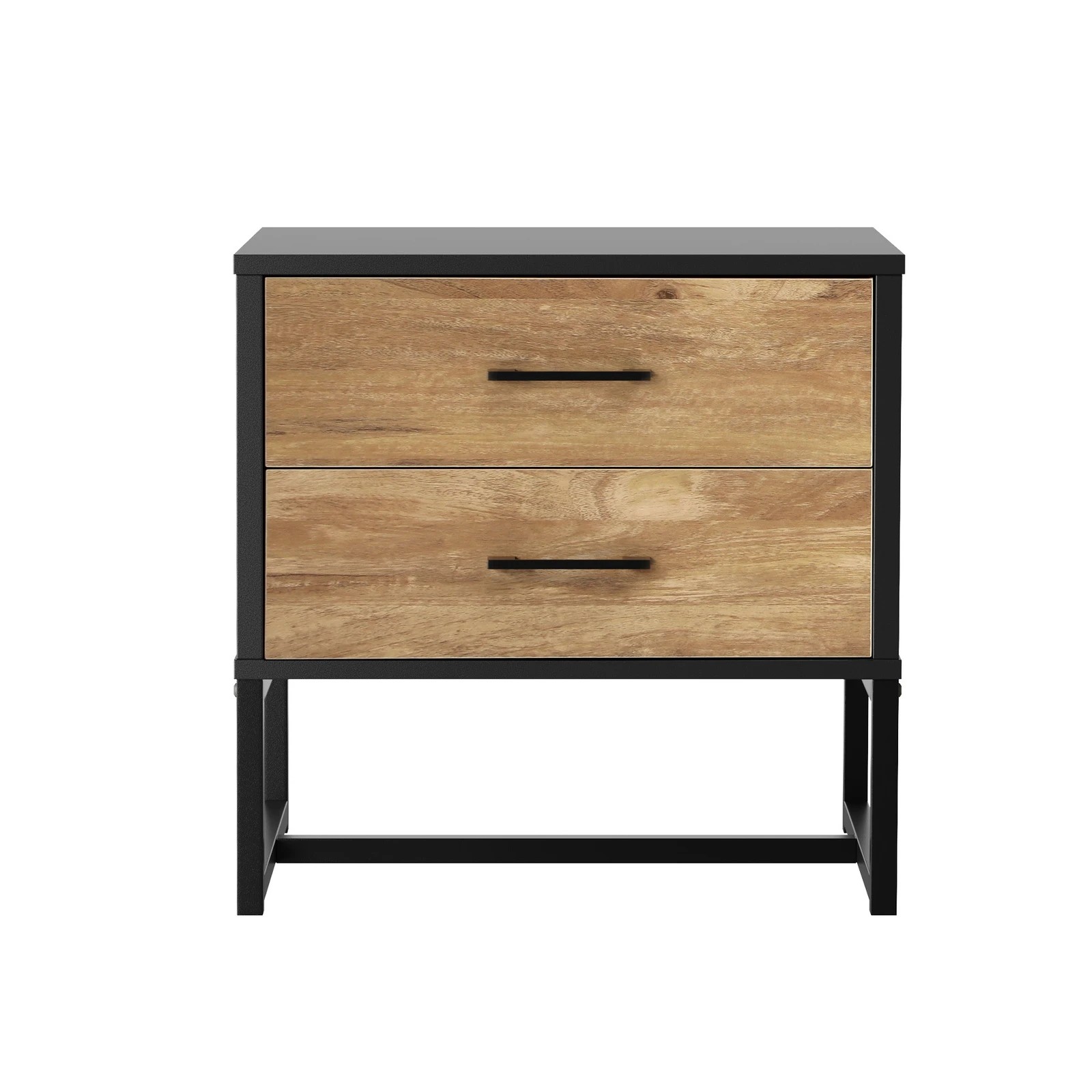 7 Oikiture 2x Bedside Table 2 Drawers Side Tables Storage Nightstand Metal - Multi, 7 of 9