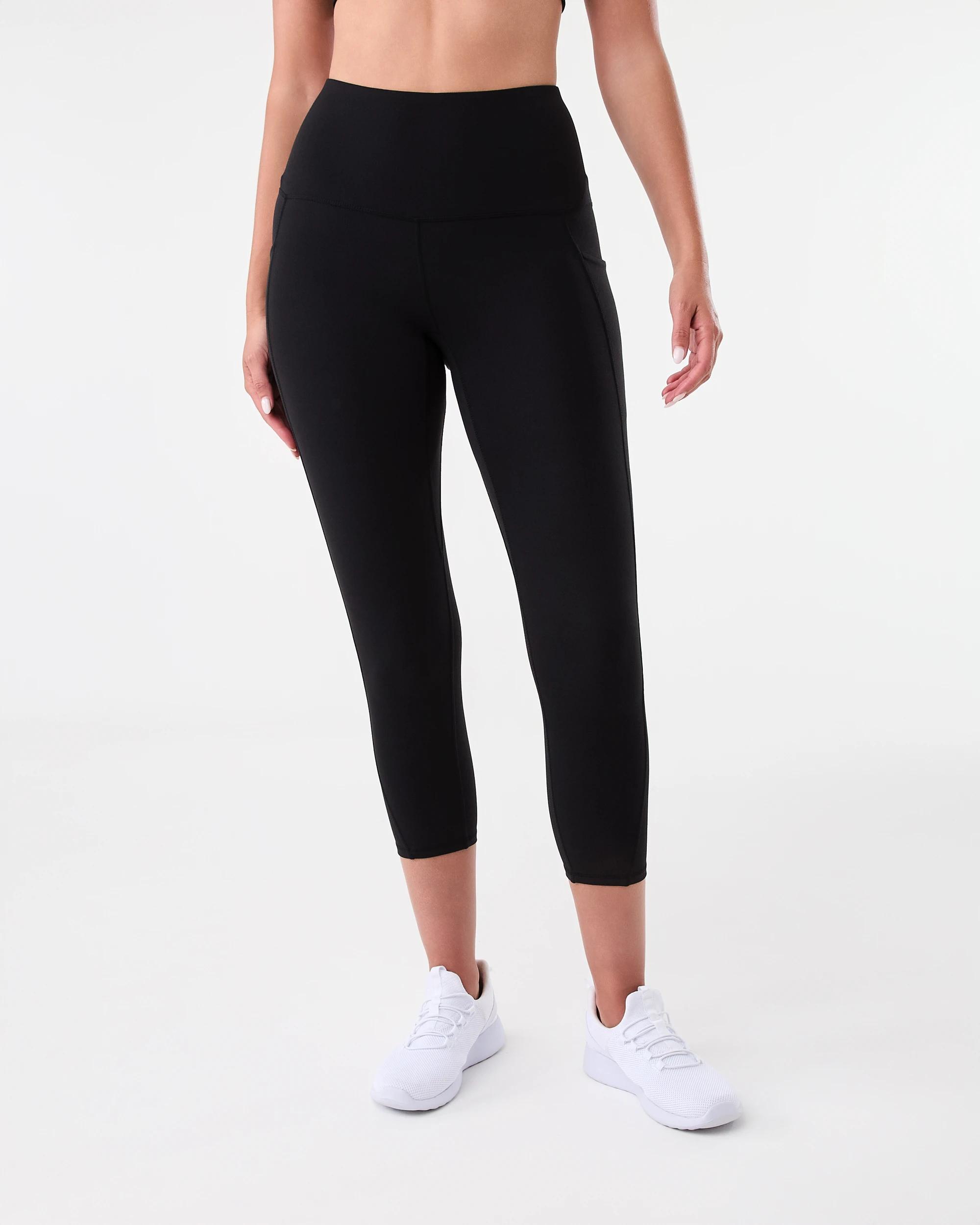 1 Active Womens Crop Ultimate Yoga Leggings BLACK, 1 of 5