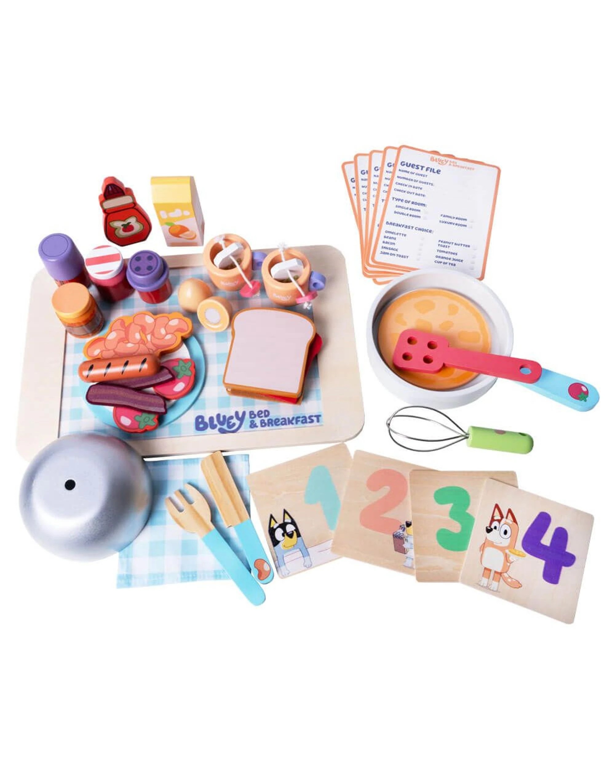 1 Bluey Wooden Hotel Breakfast Tray Playset, 1 of 5