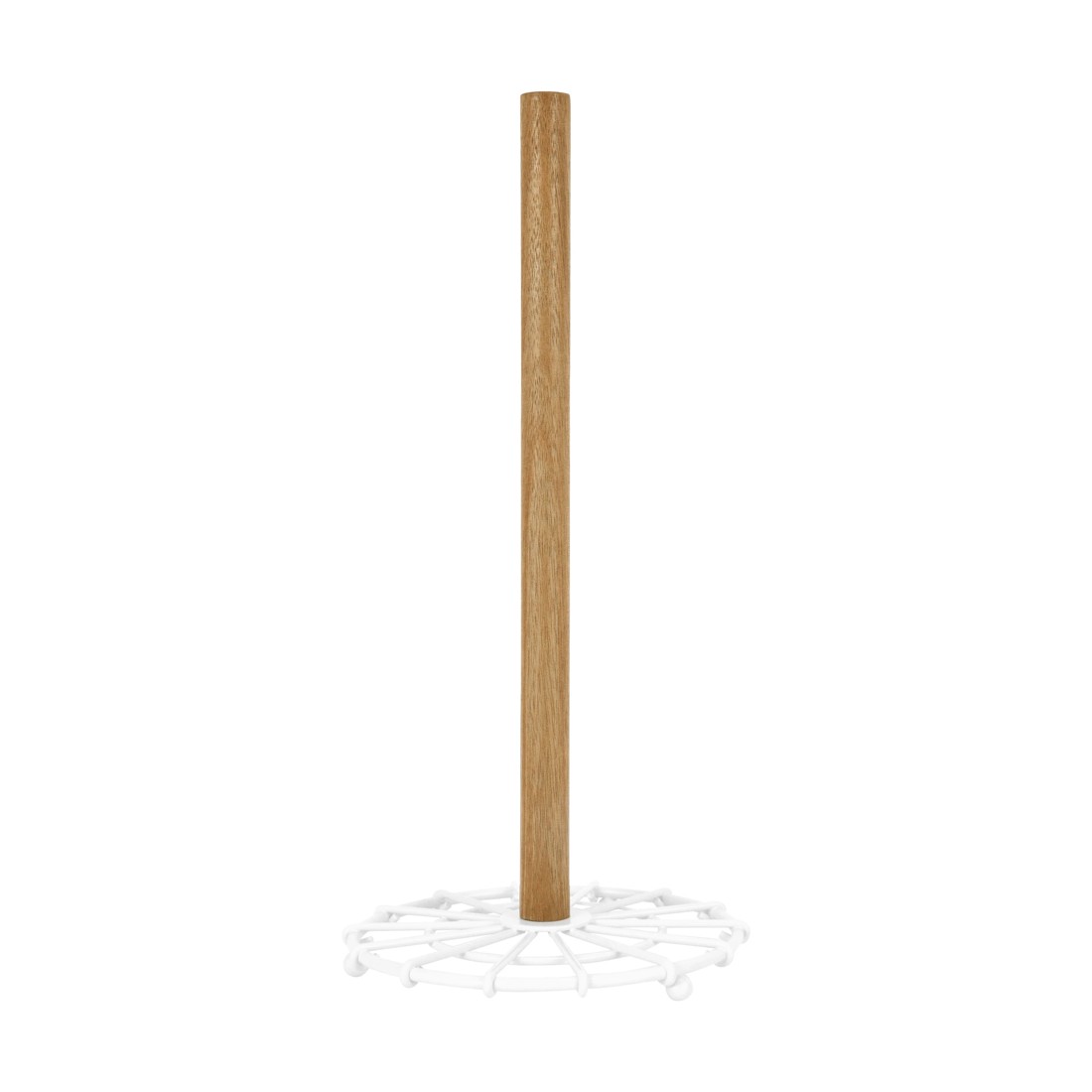 1 Off White and Acacia Paper Towel Stand, 1 of 5
