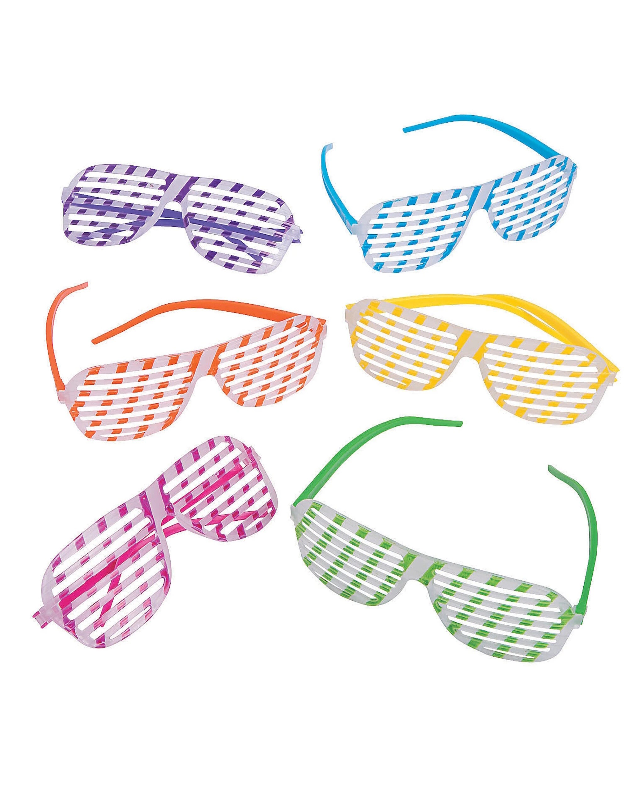 1 Partyrama Kids UV Glow In The Dark Shutter Shade Glasses Pack of 12 - Assorted, 1 of 3