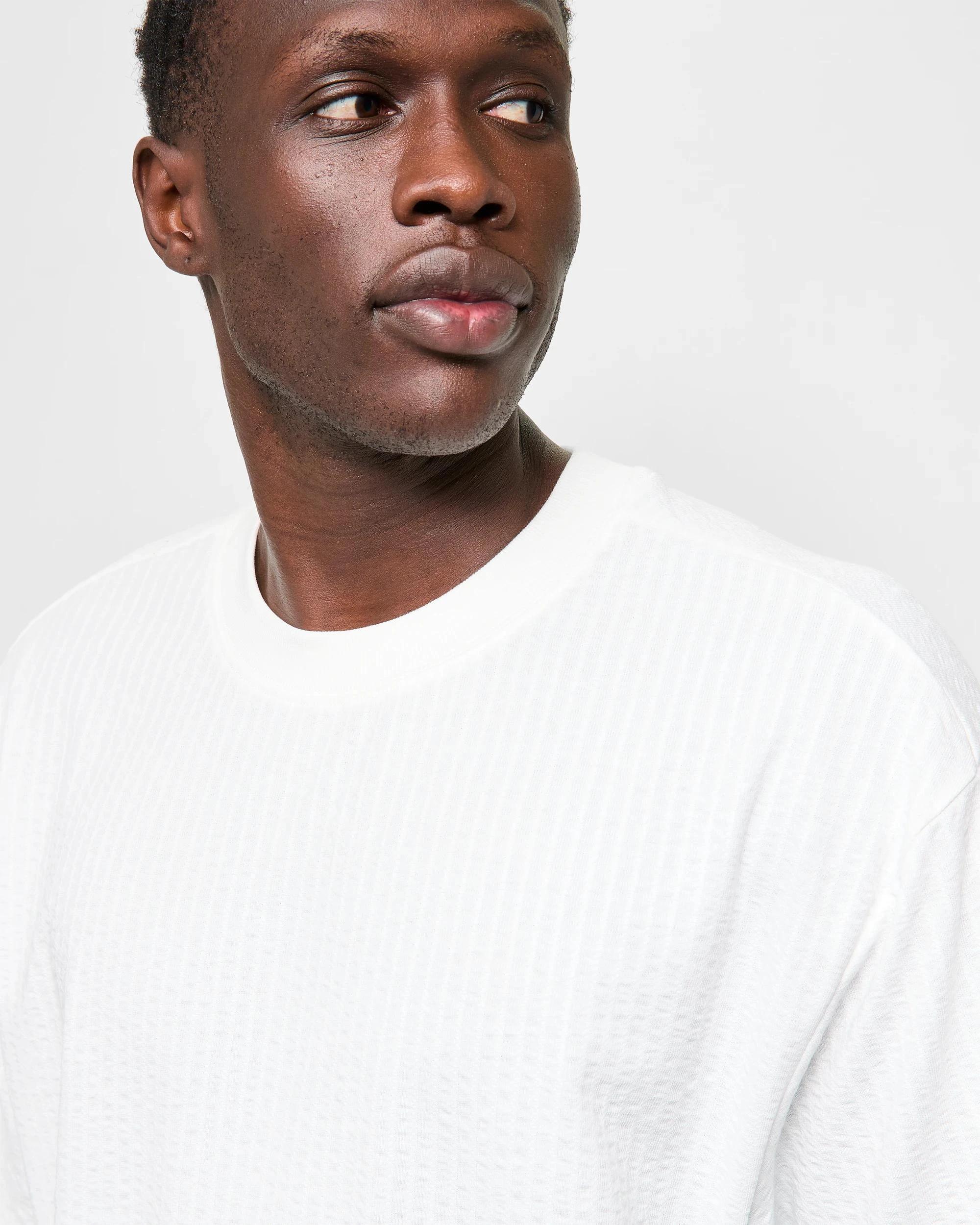 5 Australian Cotton Seersucker T-Shirt - Commons WHITE, 5 of 5