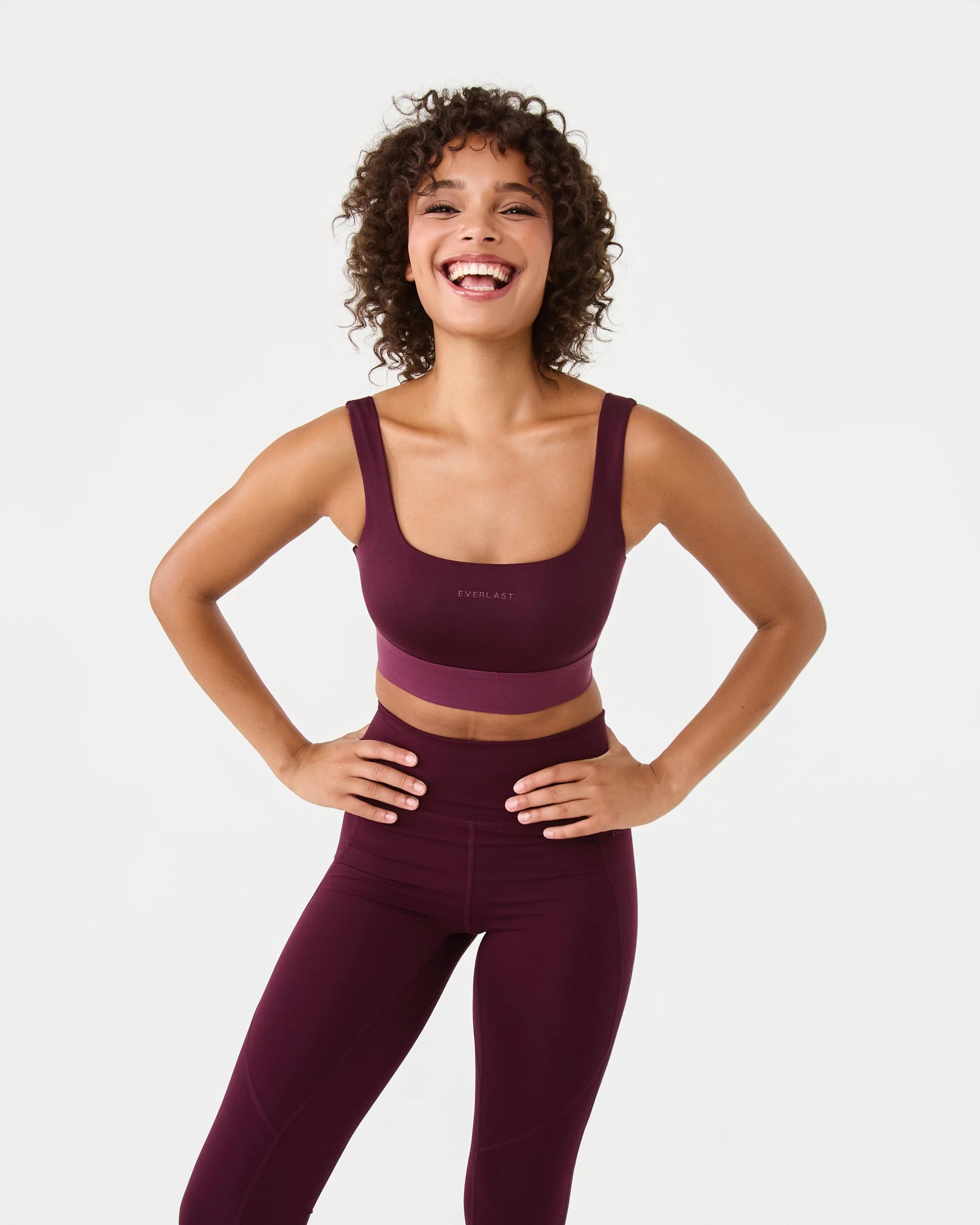 9 Everlast Womens Square Crop Top Deep Plum, 9 of 9