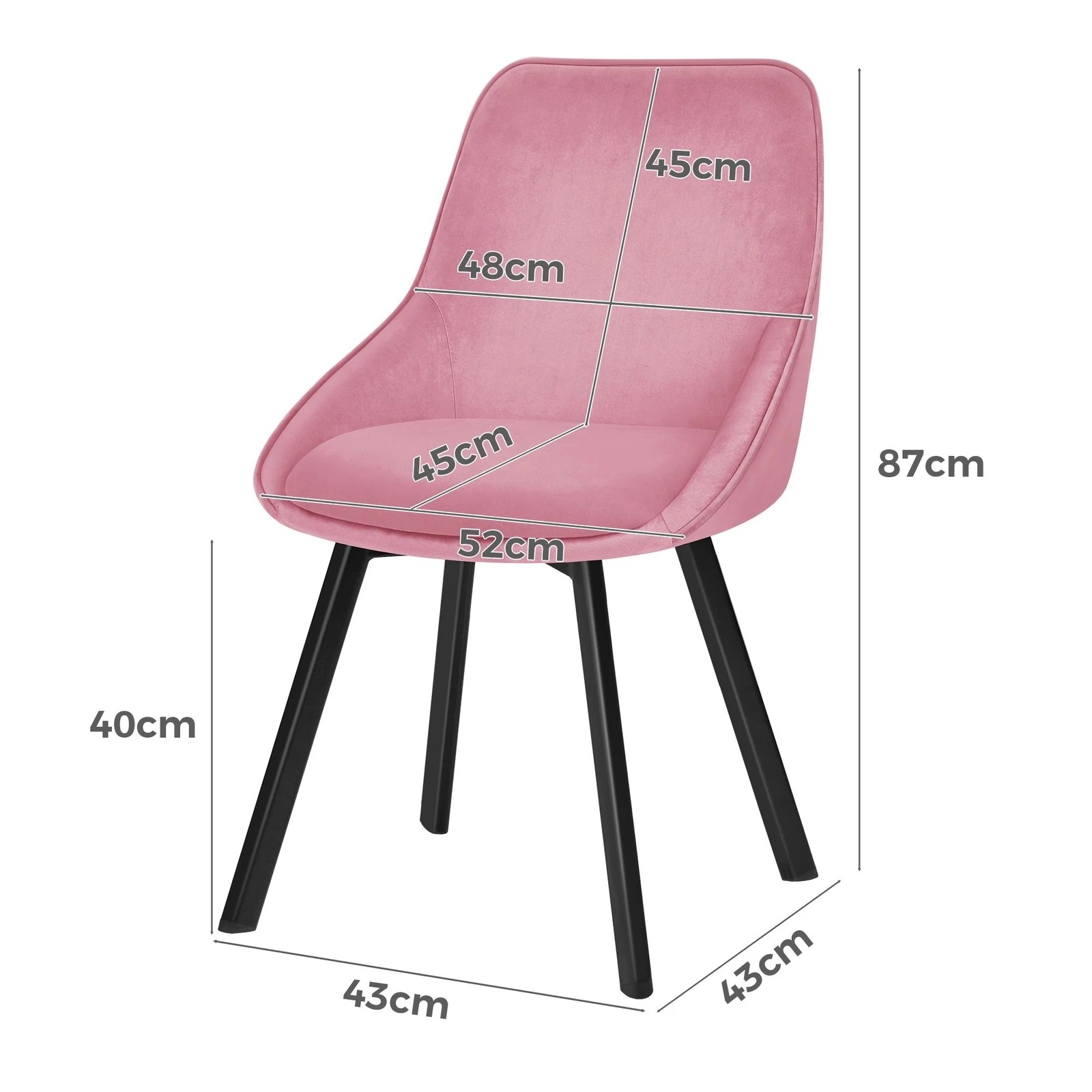 8 Alfordson 2x Dining Chairs Accent Kitchen Swivel Lounge Padded Seat Velvet - Pink, 8 of 10