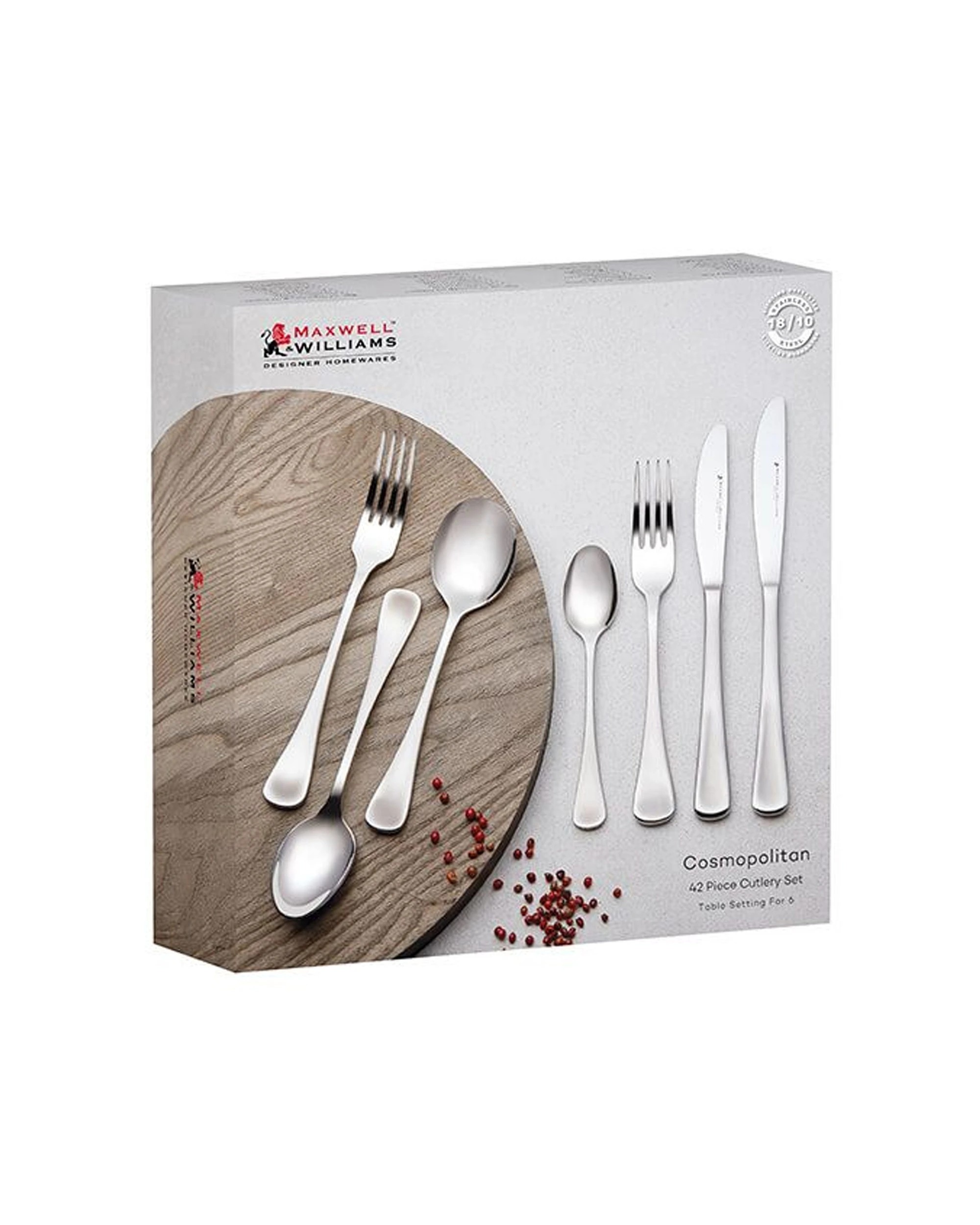 1 Maxwell & Williams Cosmopolitan 42pc Cutlery Set Modern Design Tableware
 - Plain, 1 of 3
