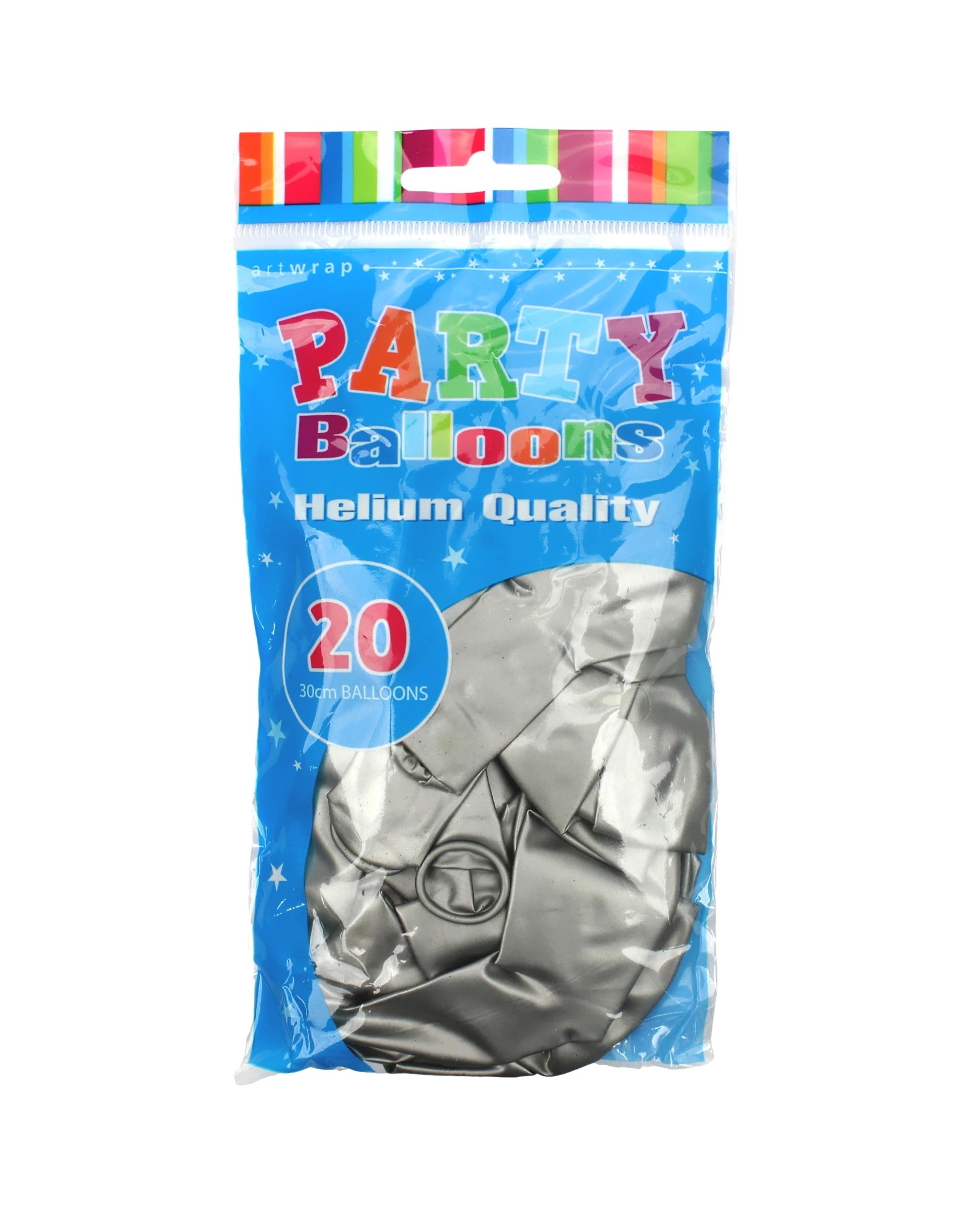 2 Artwrap Metallic Balloons 30cm Pack of 20 - Silver, 2 of 2