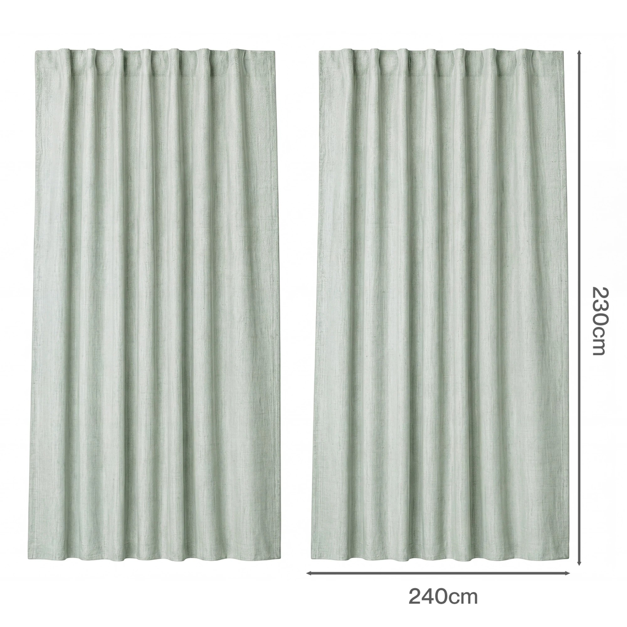 3 Marlow 2 Panels Blackout Curtains Linen Look Curtain Draperies Window Green, 3 of 8