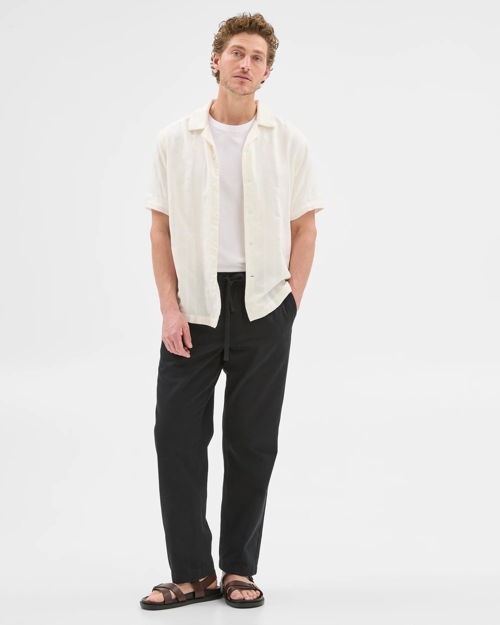 1 Target Australian Cotton Short Sleeve Stripe Shirt WHITE, 1 of 5