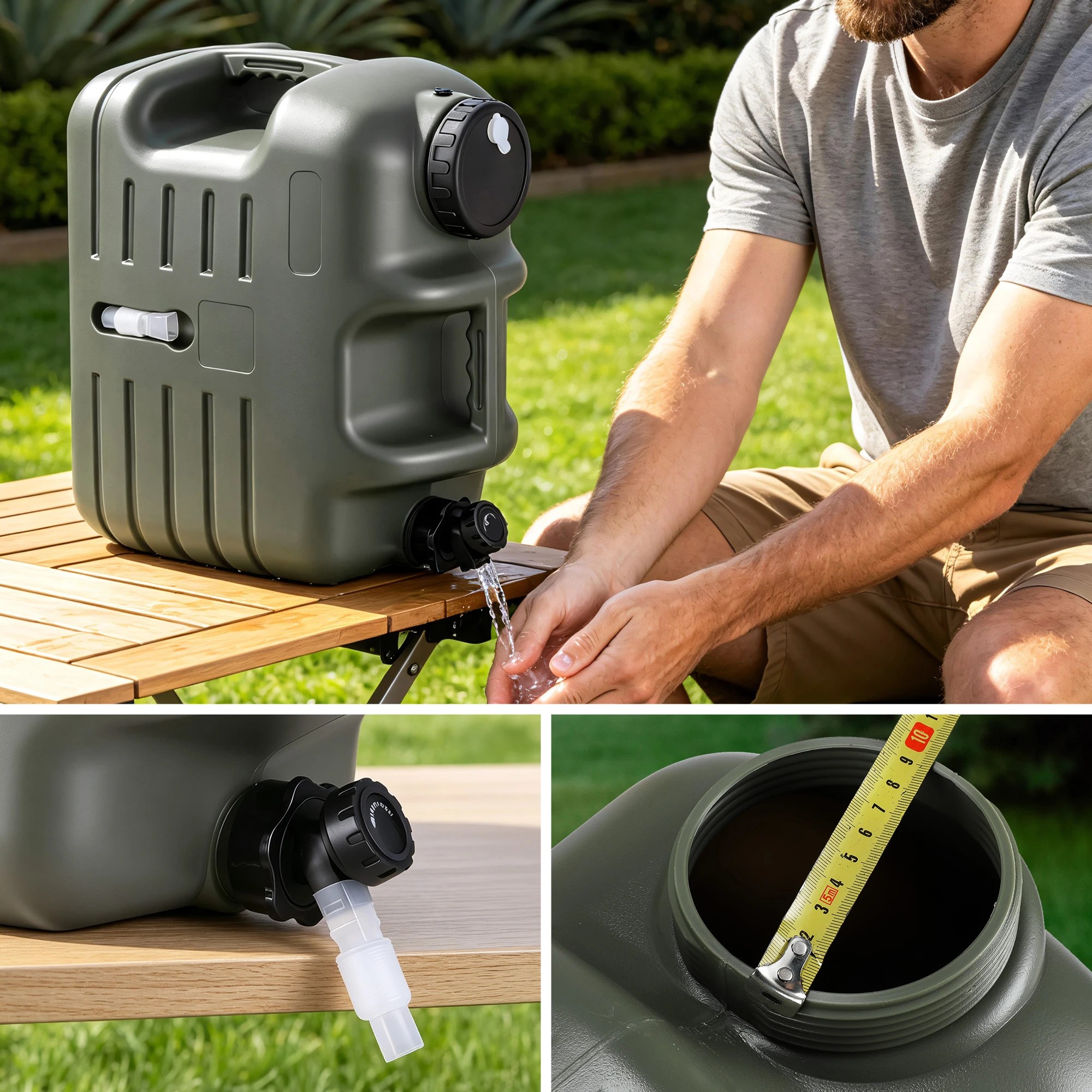 5 Weisshorn 25L Water Container Jerry Can Bucket Camping Outdoor Storage Tank - Green, 5 of 7
