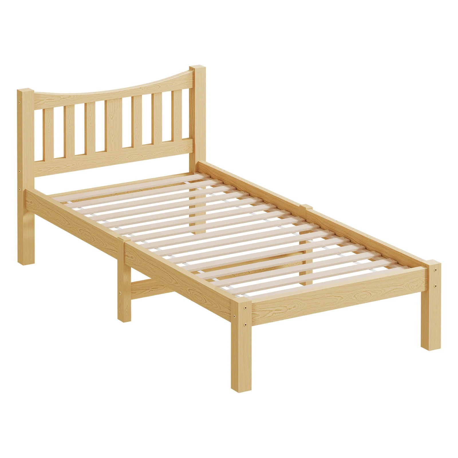 10 Alfordson Bed Frame Wooden Single Size Solid Pine Timber Base Cambrie - Natural, 10 of 10
