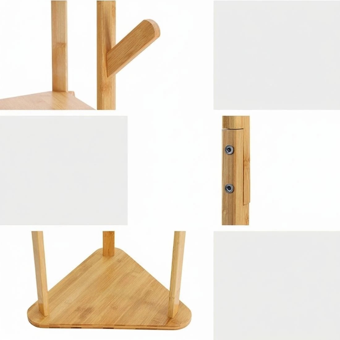 8 Artiss Clothes Rack Airer Coat Stand 9 Hooks Bamboo Garment Rack Portable Heavy Duty Wheels Adjustable Anti Slip - Brown, 8 of 8