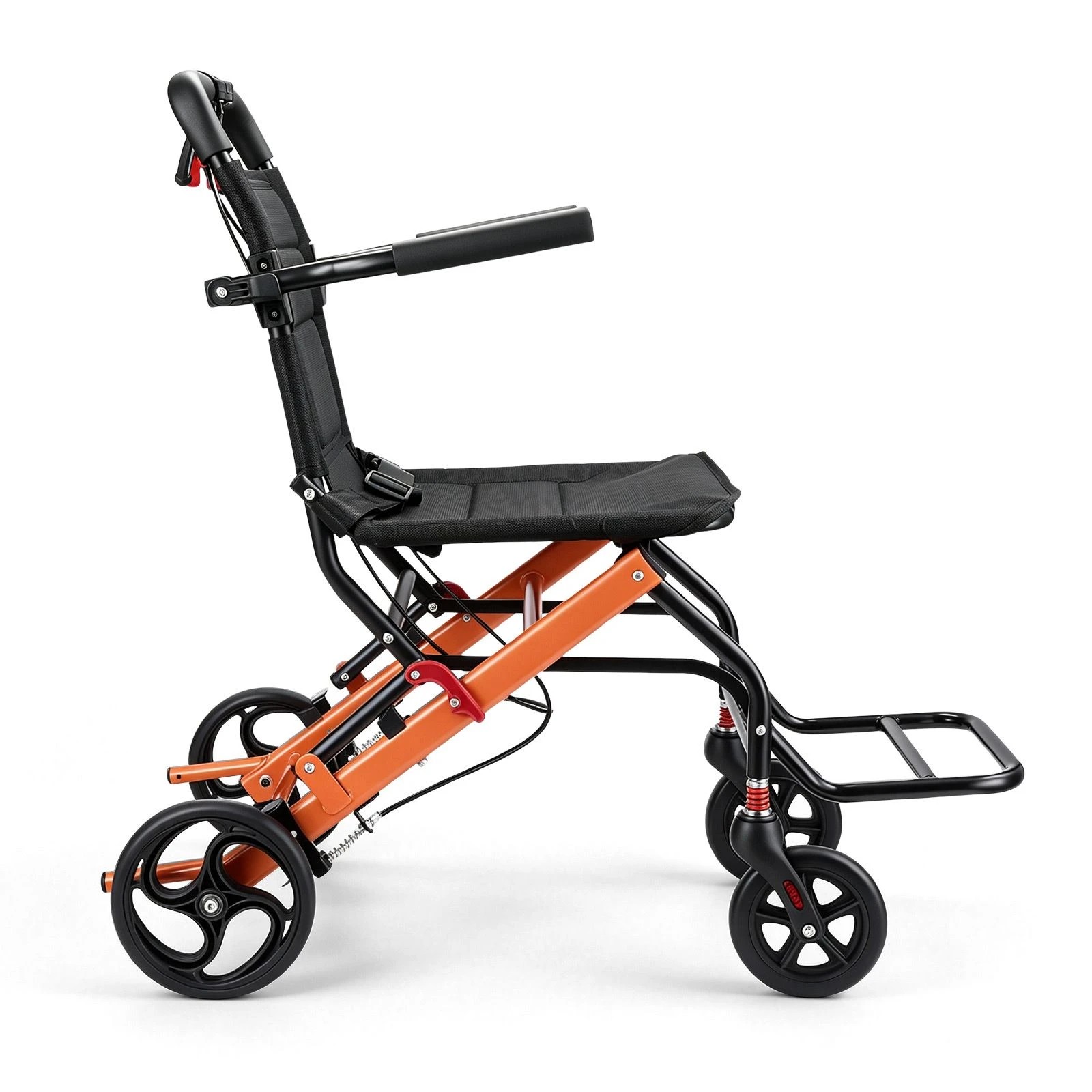 Ausway 100KG Folding Transport Wheelchair with Handbrakes Senior ...