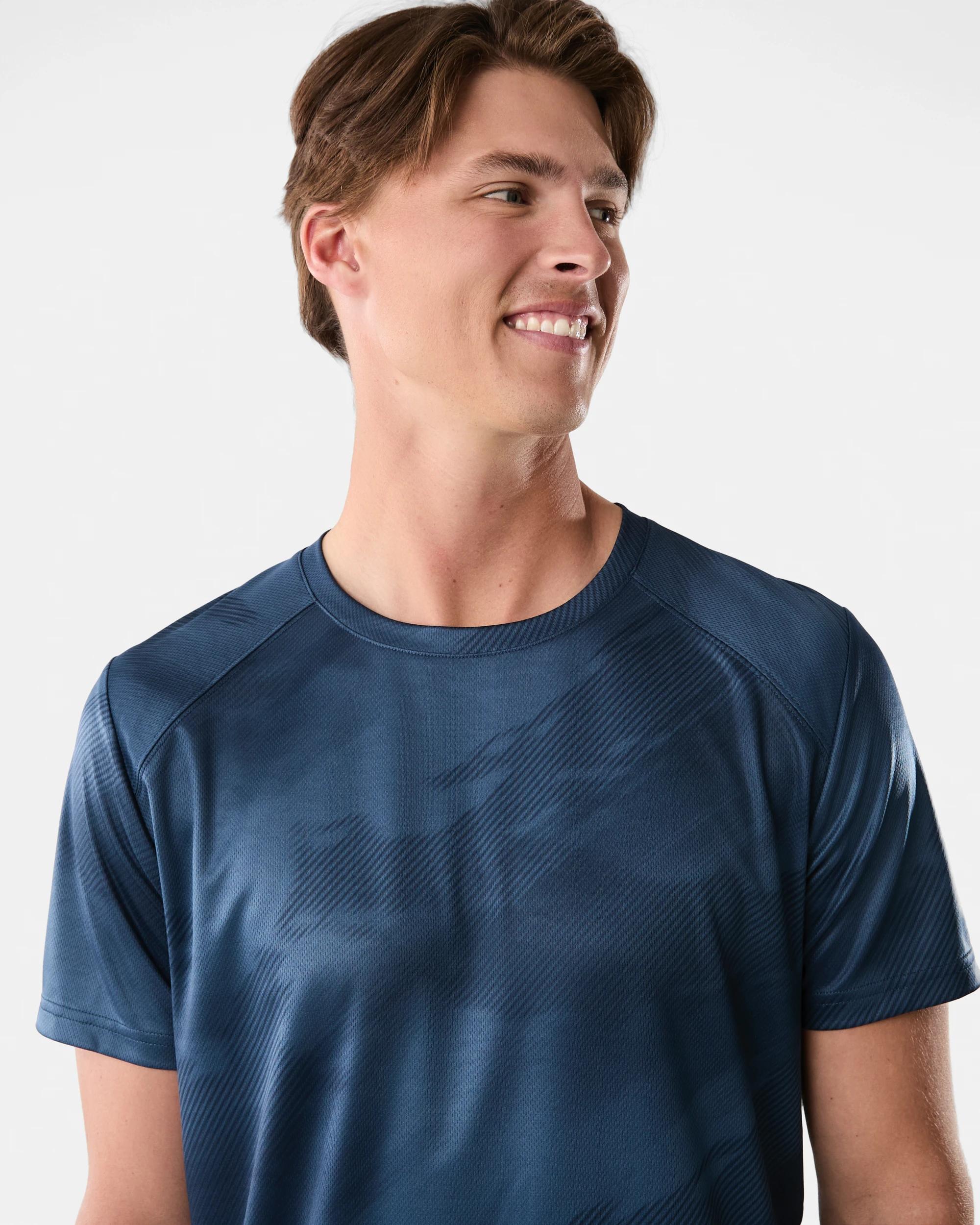 4 Active Mens Printed T-shirt Blaze Navy, 4 of 6