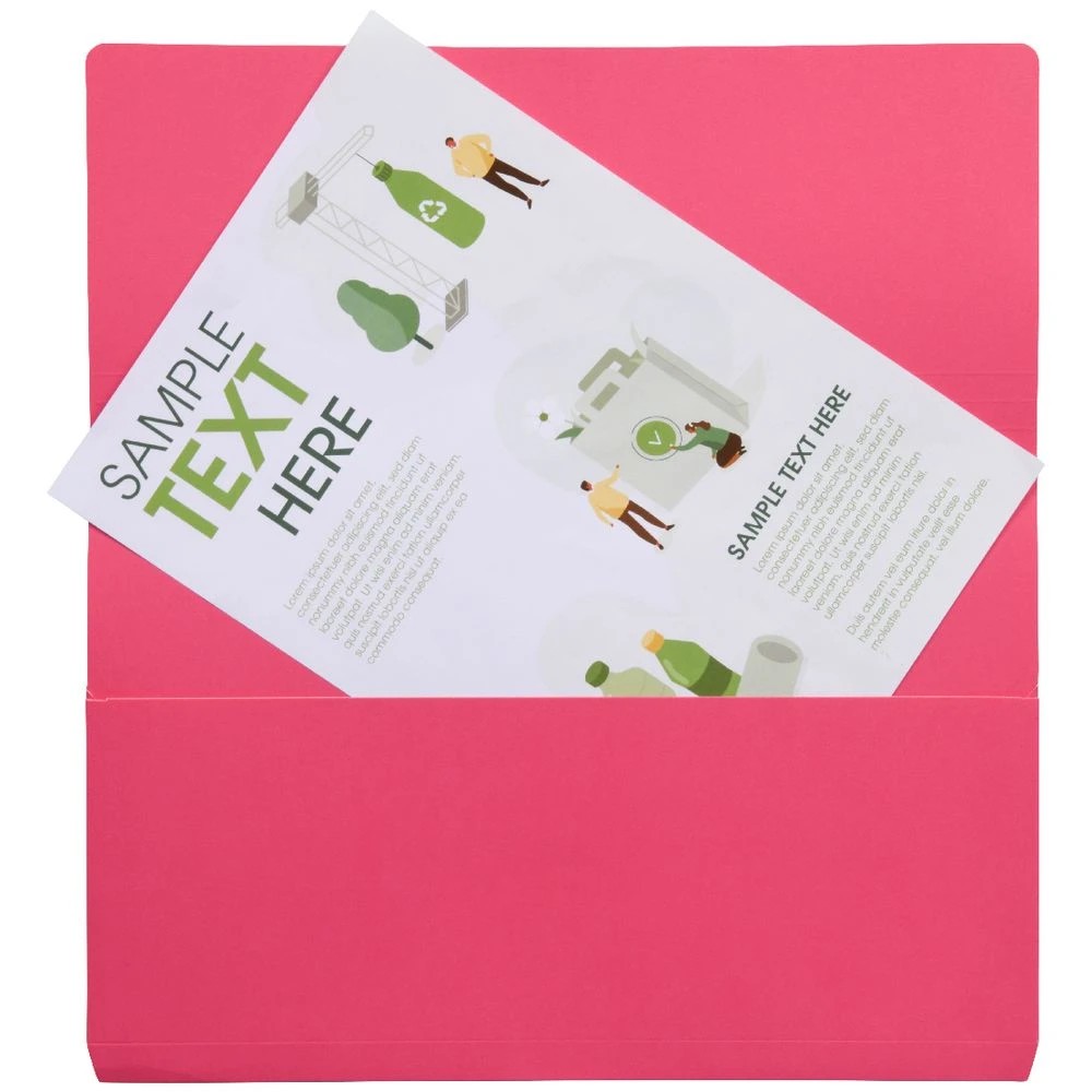 3 J.Burrows Foolscap Document Wallet 220gsm Pink, 3 of 3