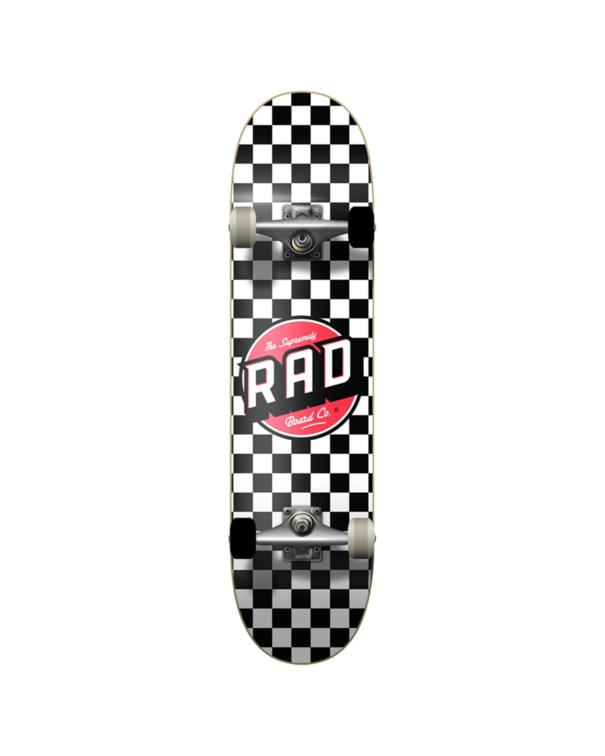2 Rad Board Co Complete Skateboard Dude Crew Checker Deck Width 8" - Multi, 2 of 2