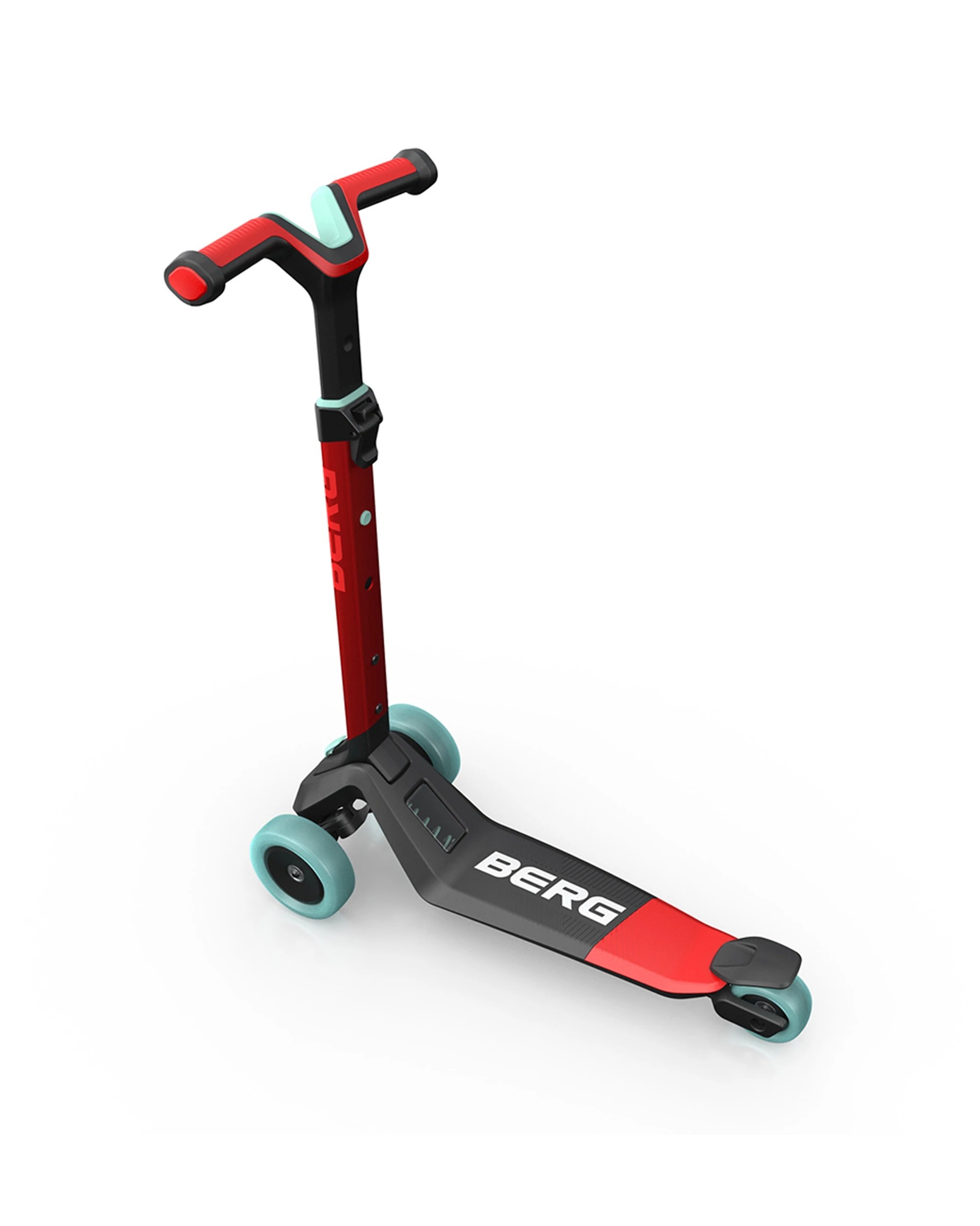 2 BERG Nexo Foldable Kids Scooter With Lights Adjustable Handlebar PU Wheels
 - red, 2 of 3