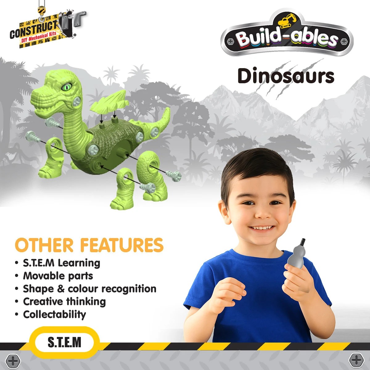 3 Construct-it Build-ables Brachiosaurus, 3 of 6