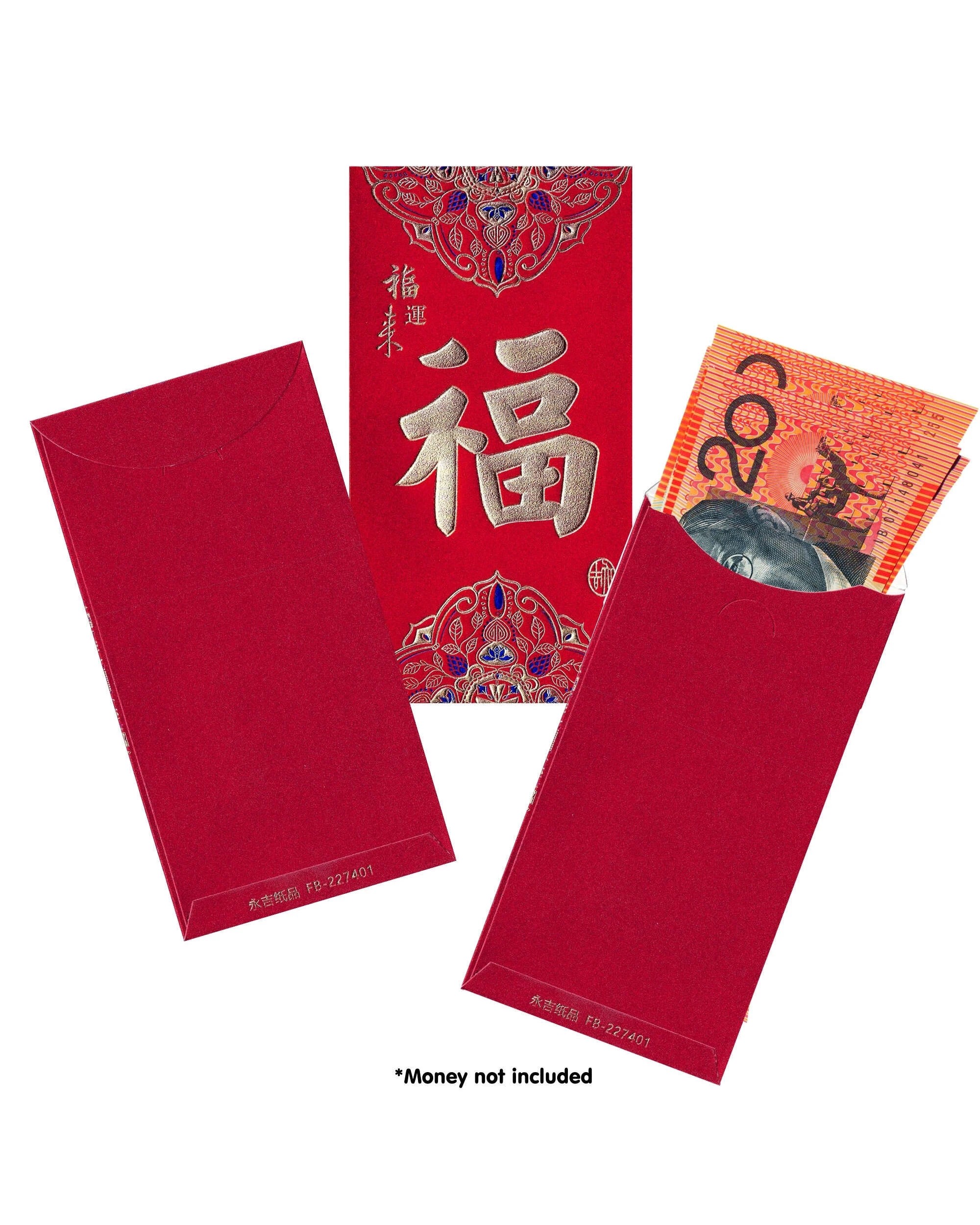 3 Oceana Pack of 6 Chinese New Year Money Envelopes Assorted - Red, 3 of 5