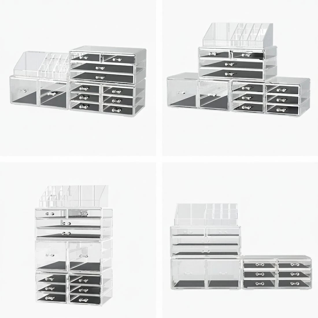 4 Embellir Makeup Organizer Acrylic Cosmetic Organizer Storage Box Jewellery Holder - Natural, 4 of 7