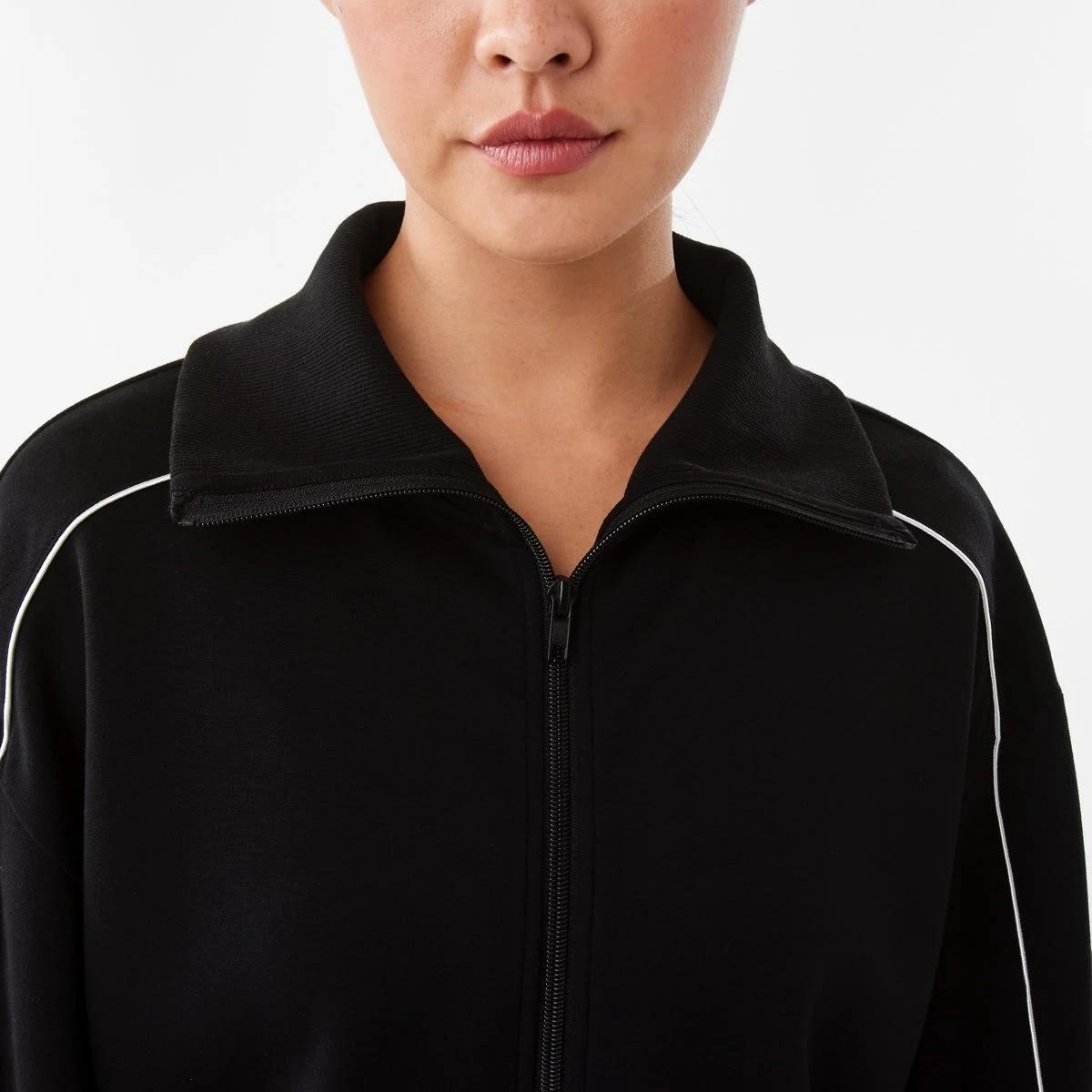 6 Active Womens Interlock Zip Long Sleeve Jumper Black, 6 of 7
