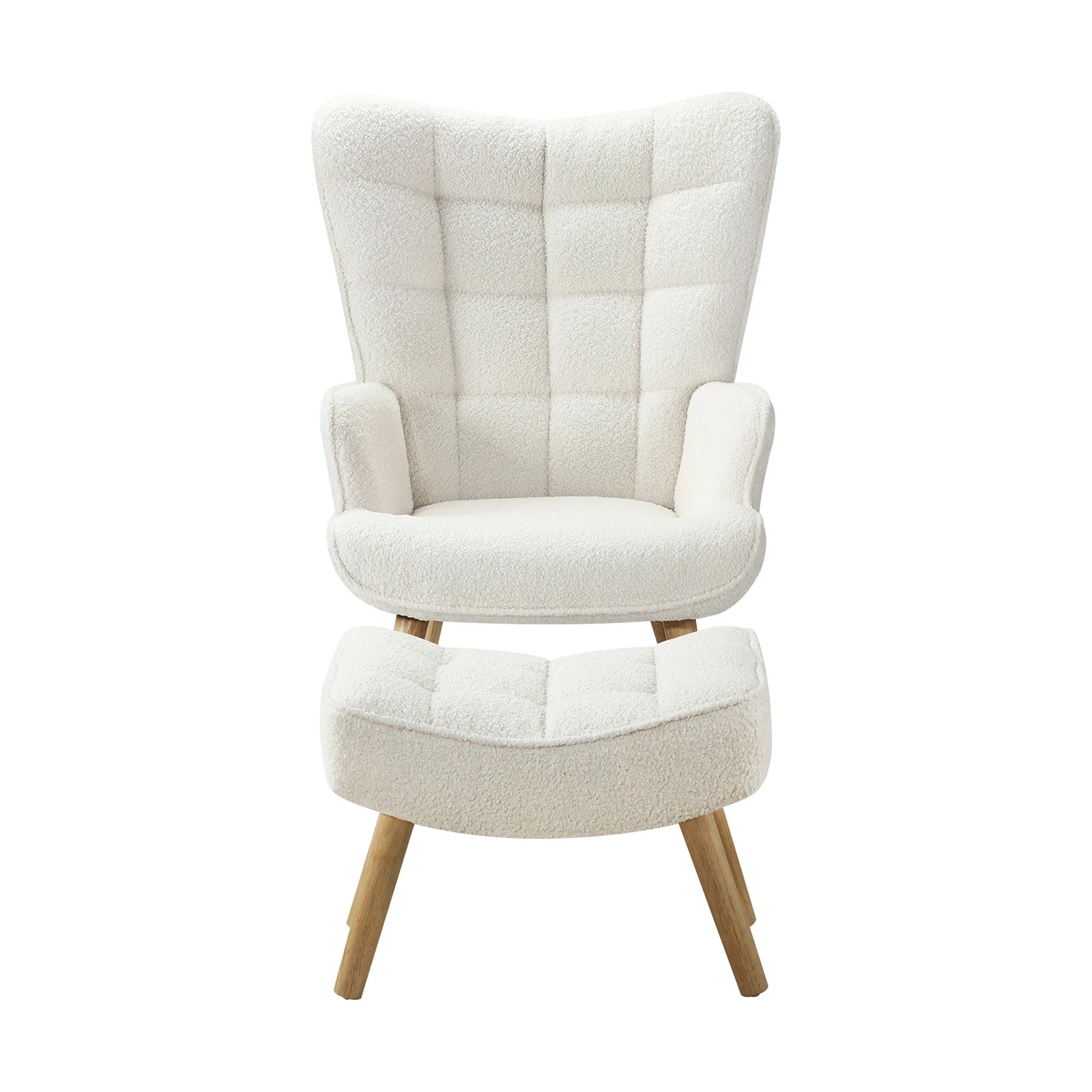6 Oikiture Armchair Lounge Chair Ottoman Accent Armchairs Sherpa Sofa Chairs
 - White, 6 of 10