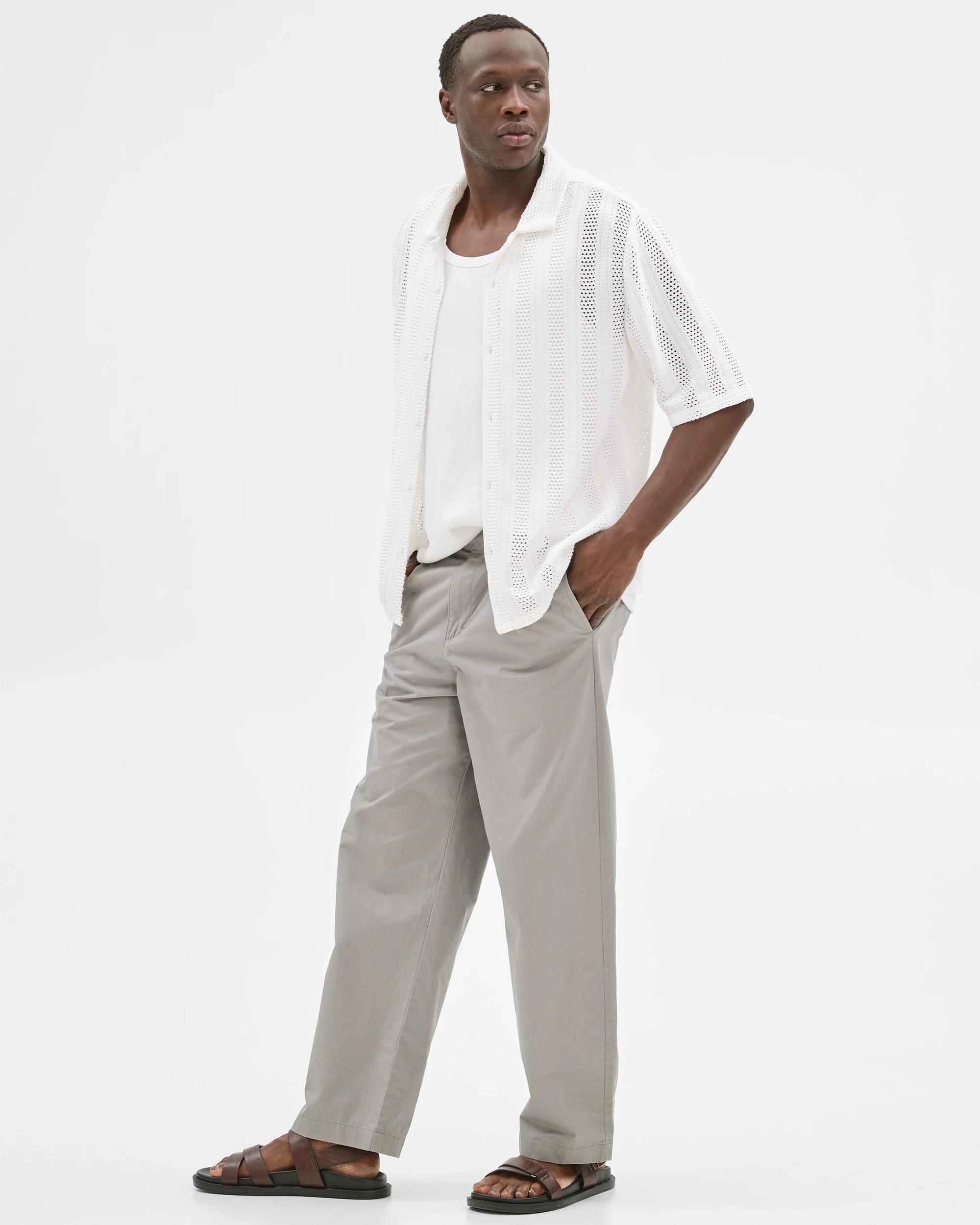 6 Australian Cotton Blend Knit Resort Shirt - Commons WHITE, 6 of 6