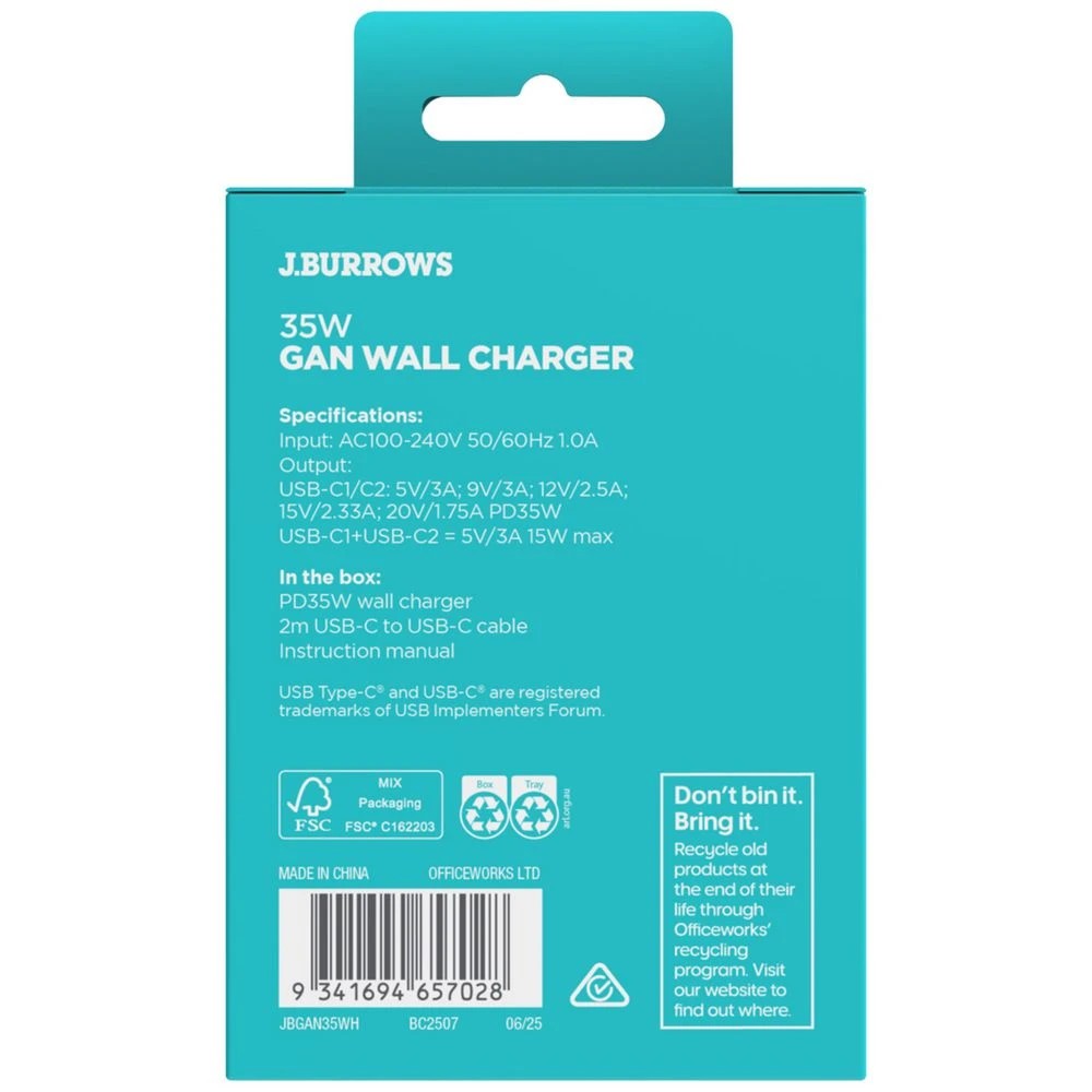 5 J.Burrows 35W GaN Dual USB-C Wall Charger, 5 of 5