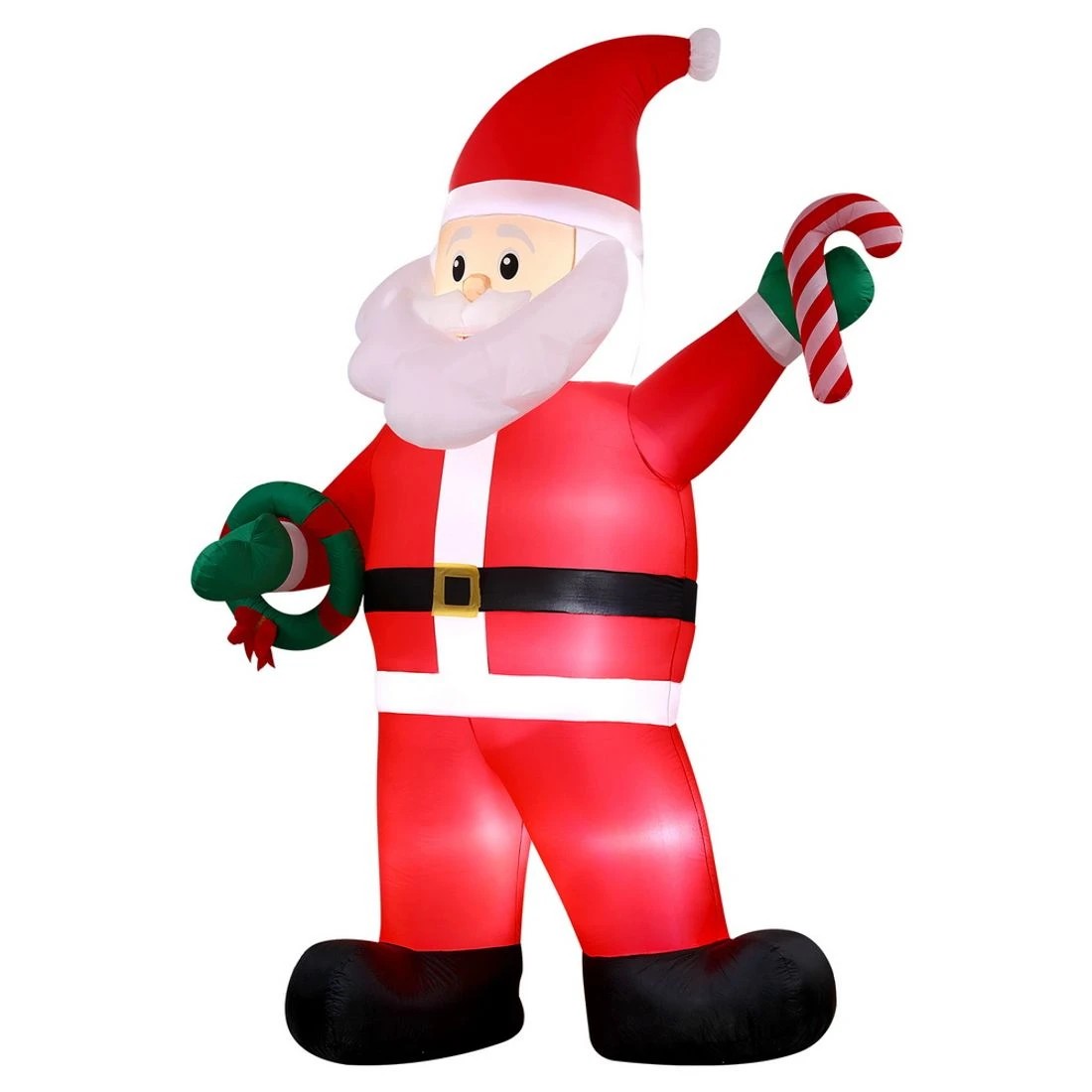 3 Jingle Jollys Christmas Inflatable Giant Santa 3.8M Height LED Illuminated Decorations - Multi, 3 of 7