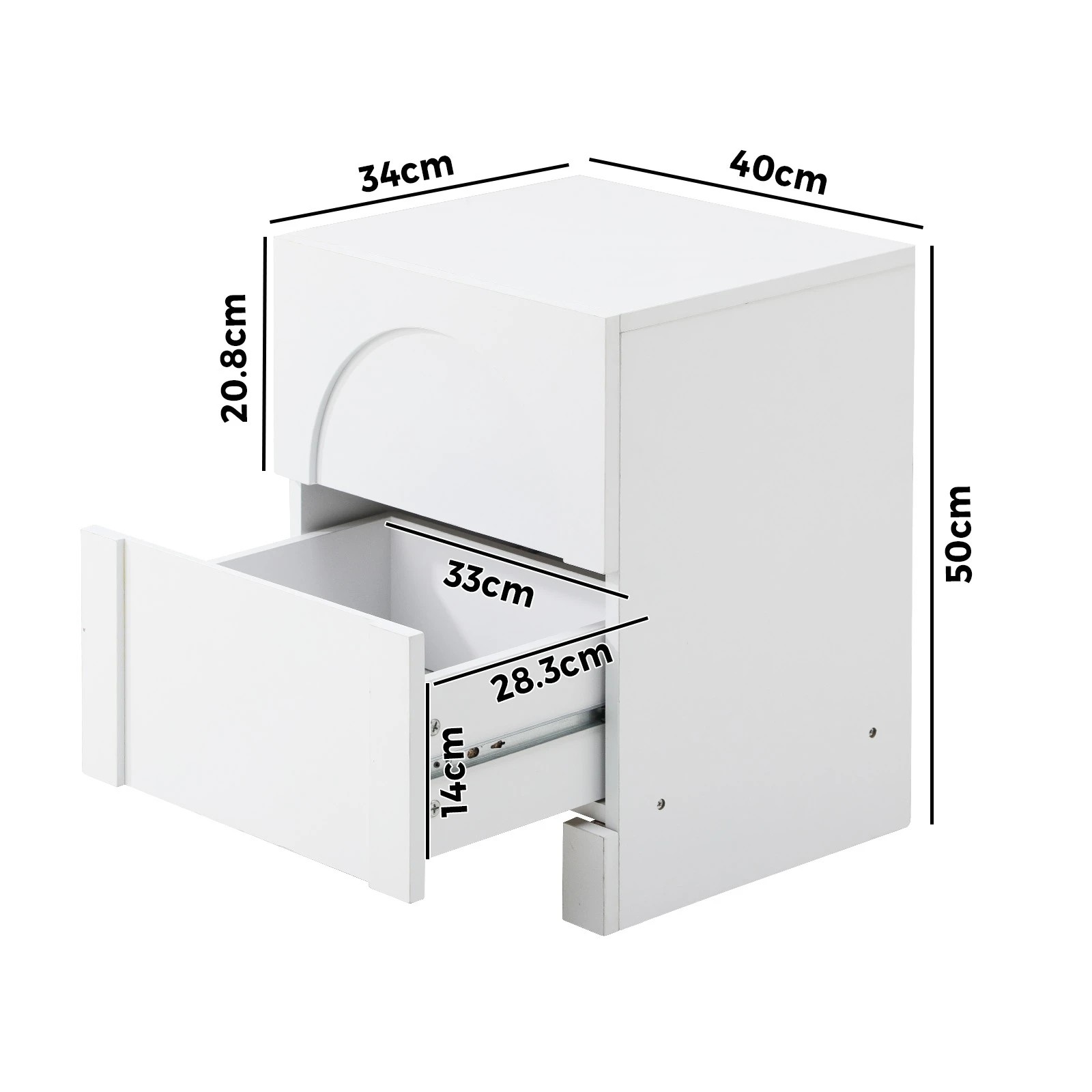 10 Oikiture Bedside Table 2 Drawers Side Table Storage Cabinet Nightstand
 - White, 10 of 10