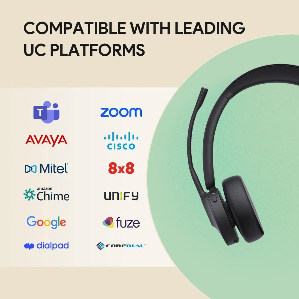 7 Yealink BH70 Bluetooth On-Ear NC Wireless 3-mic Headset Black, 7 of 7