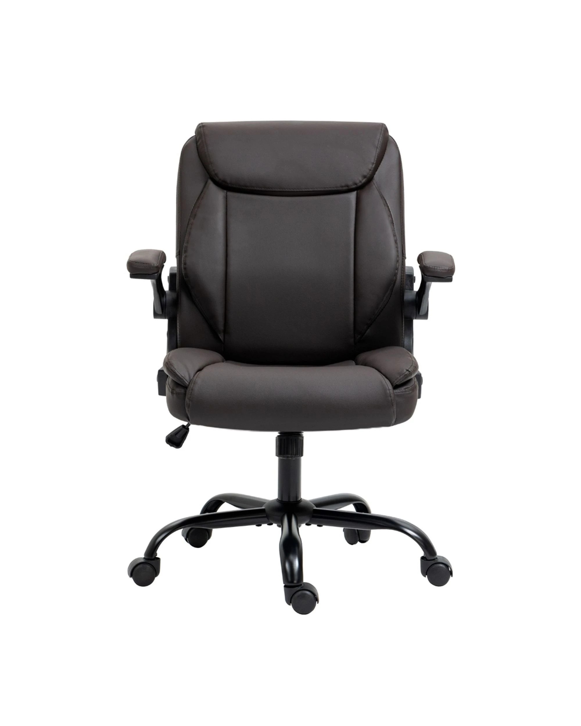 3 Artiss Executive Office Chair Mid Back Brwon - Brown, 3 of 5