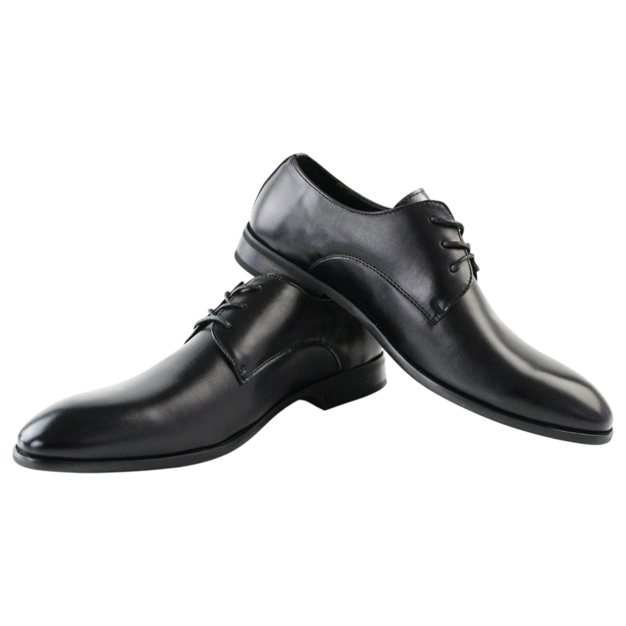 3 Zasel Mens Bert Shoes Synthetic Leather Lace Up Dress Casual Wedding BLACK, 3 of 3