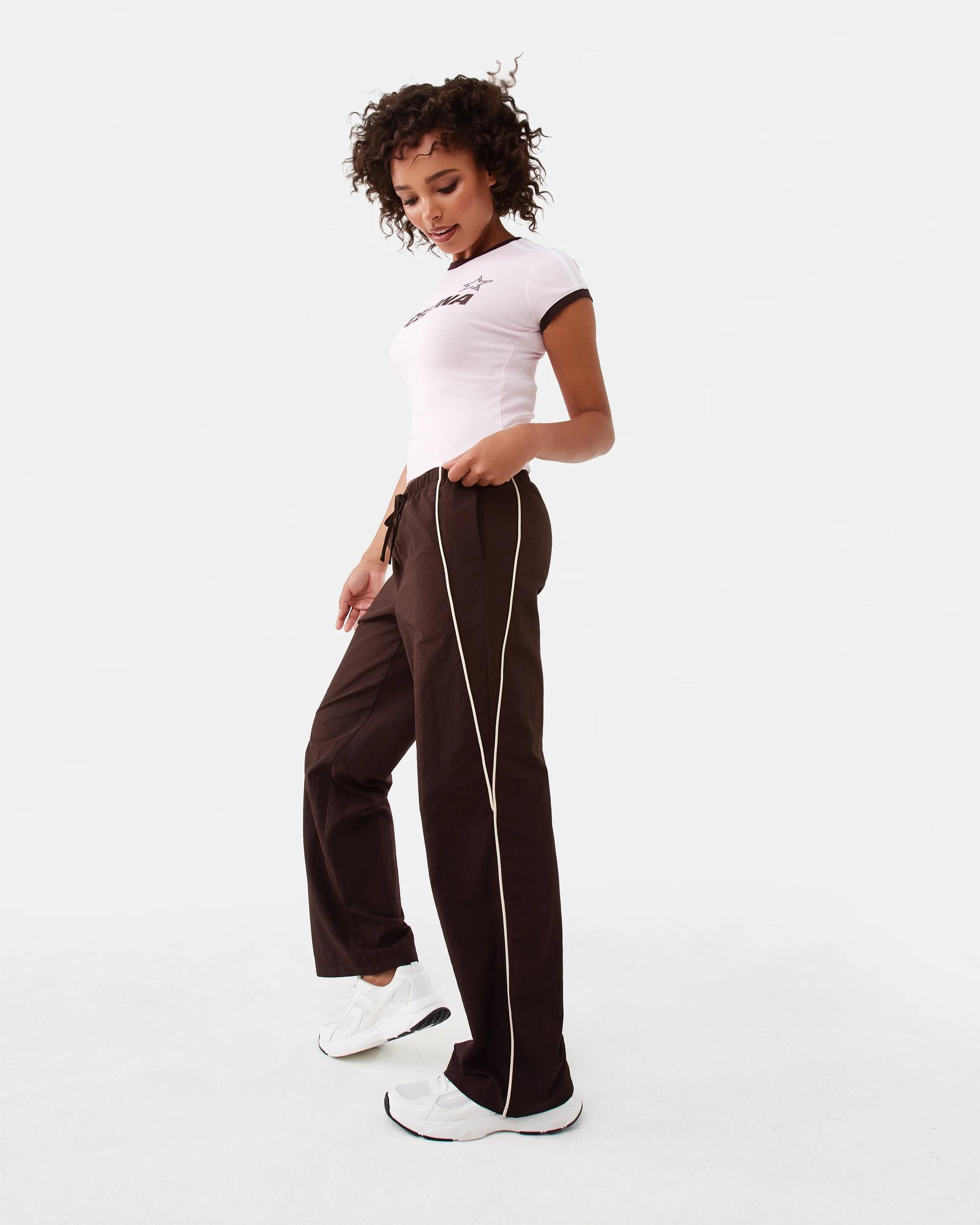 3 Piping Side Trackpants Choc Plum, 3 of 8