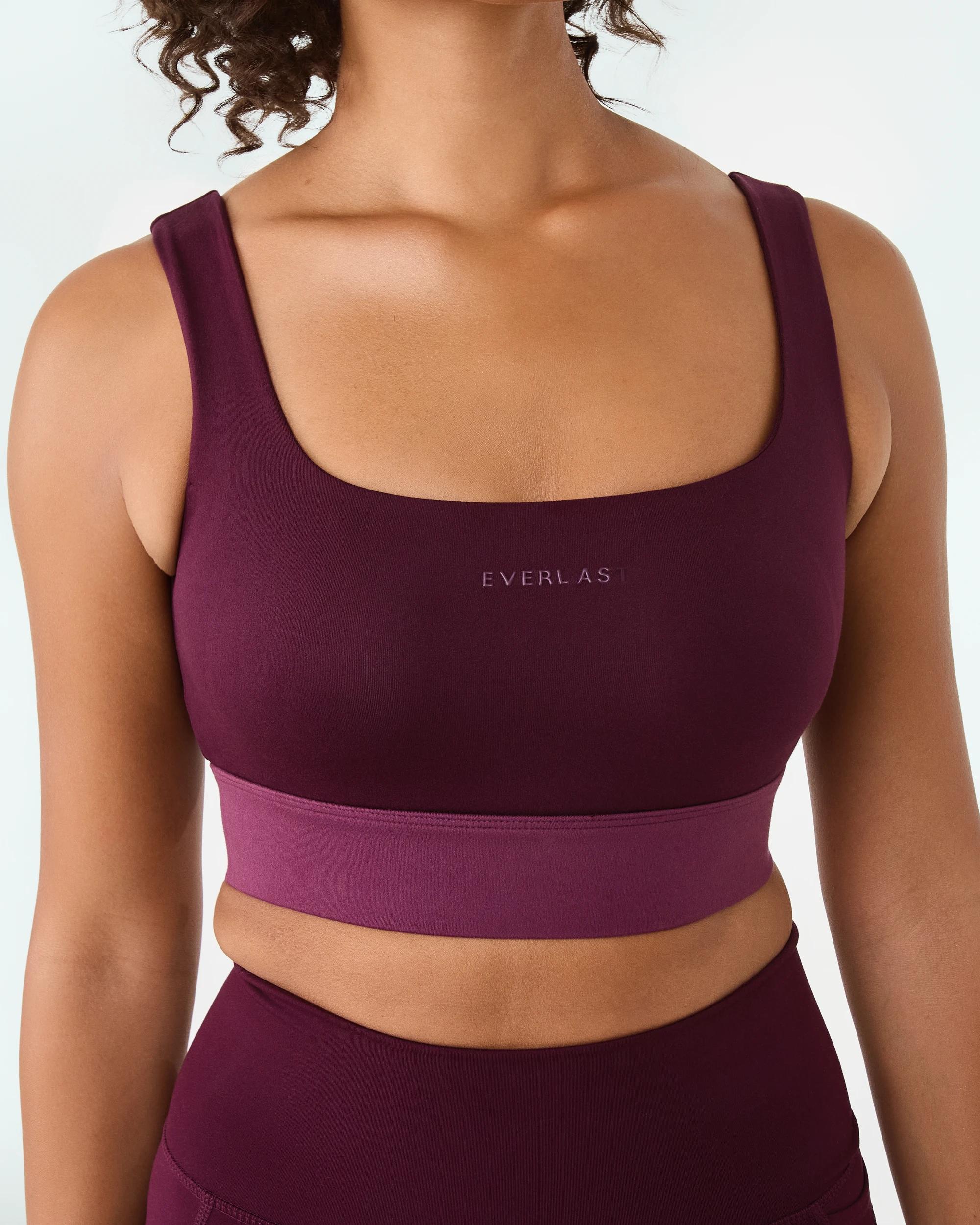 7 Everlast Womens Square Crop Top Deep Plum, 7 of 9