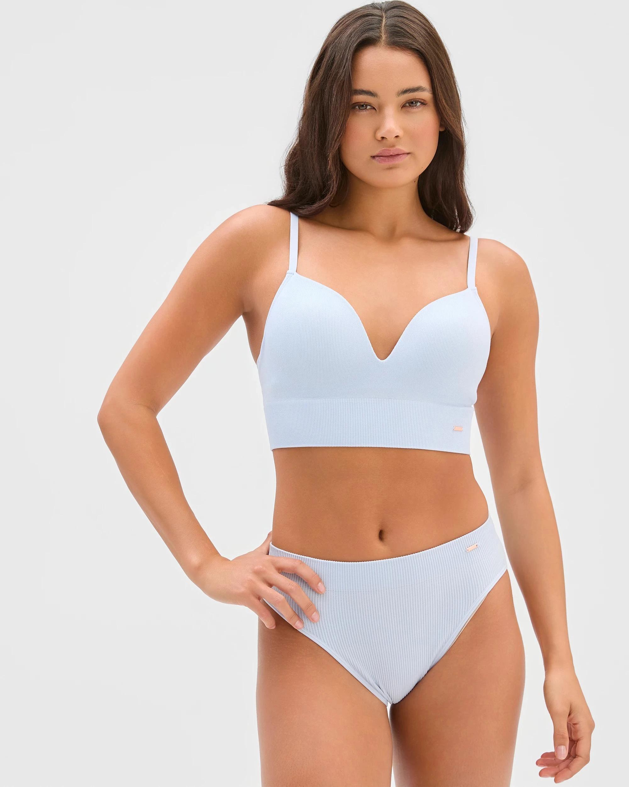 2 Lily Loves Ribbed Seamfree High Waist Bikini Brief HEATHER, 2 of 5
