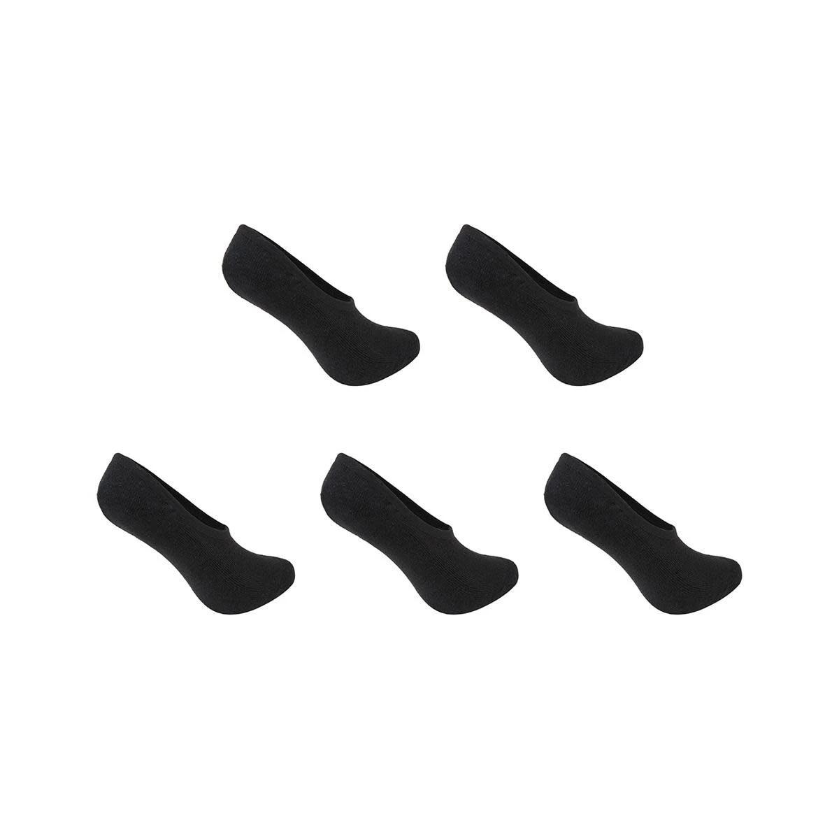 2 5 Pack Terry No Show Socks BLACK, 2 of 3