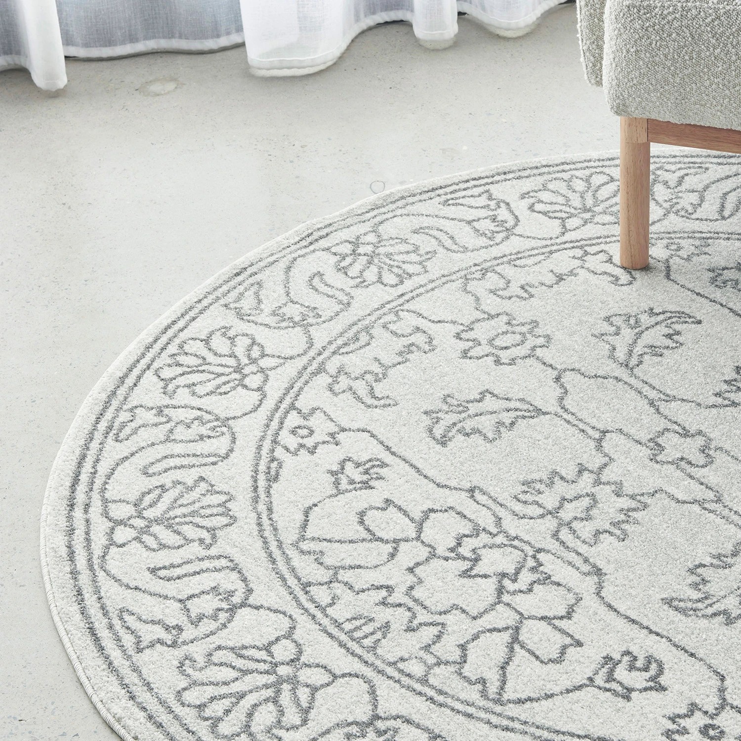 4 Common Ground Rugs Elysium Bjorn 200x200cm - Medium Round Power Loomed Pet Friendly Rug - Natural, 4 of 7