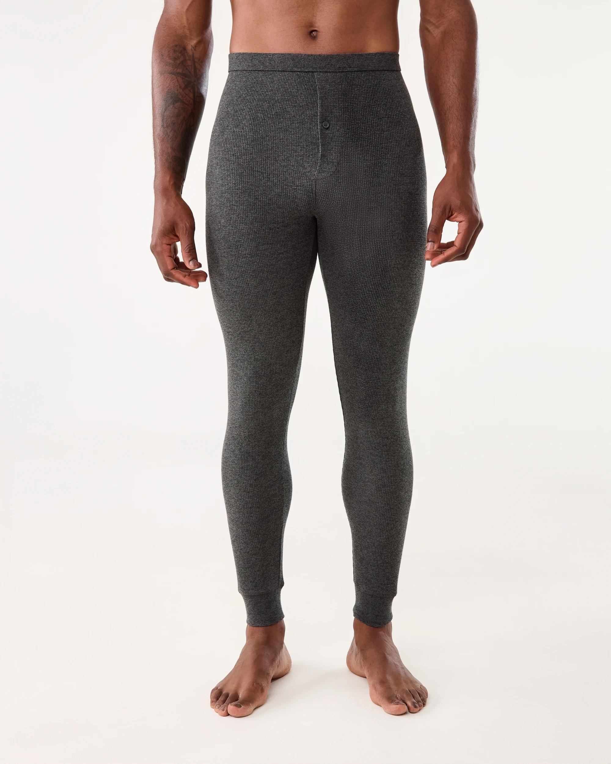 1 Long Leg Mini Waffle Thermal Pants Gry Chmrle, 1 of 4