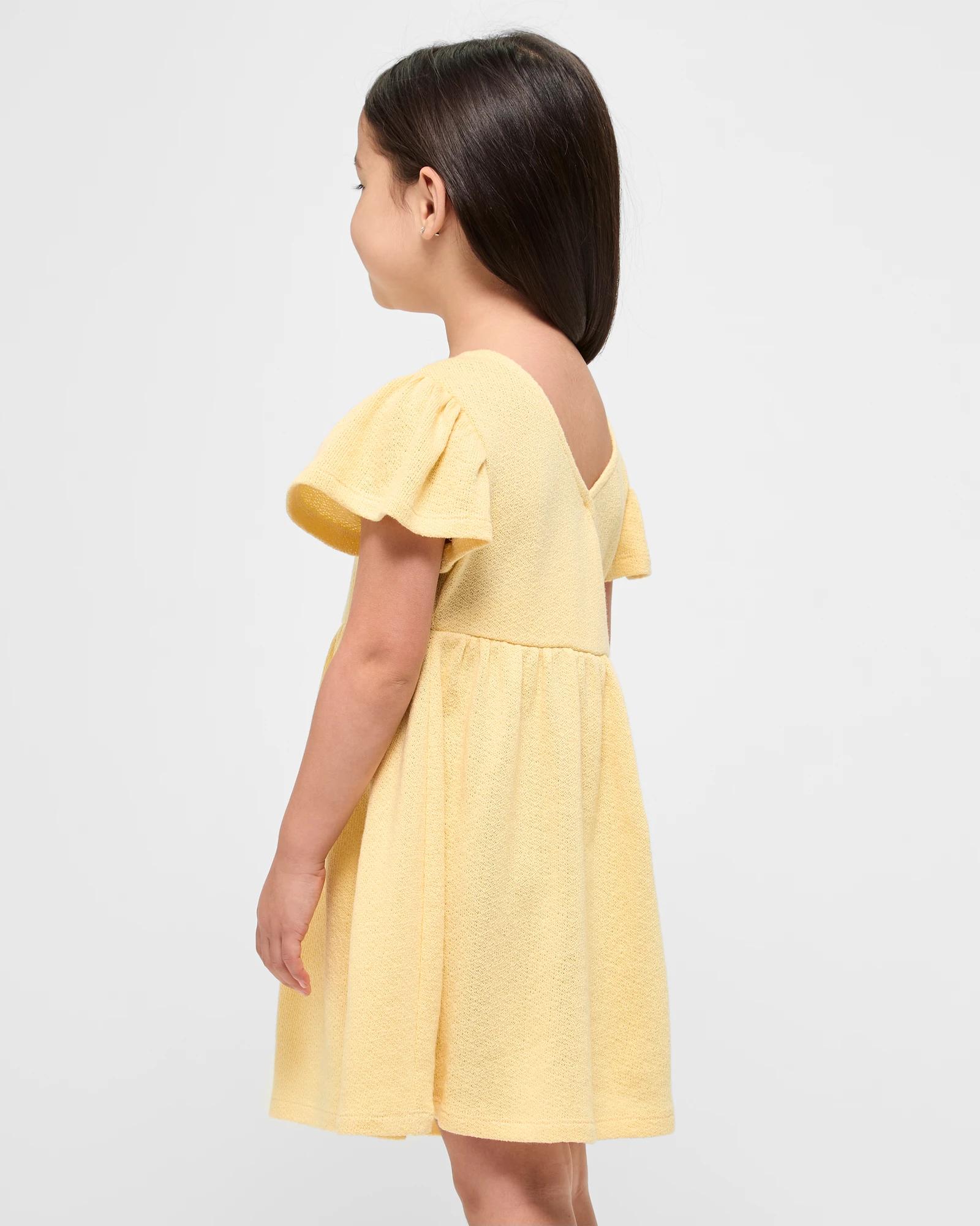 3 Target Australian Cotton Blend Textured Knit Dress YELLOW, 3 of 5