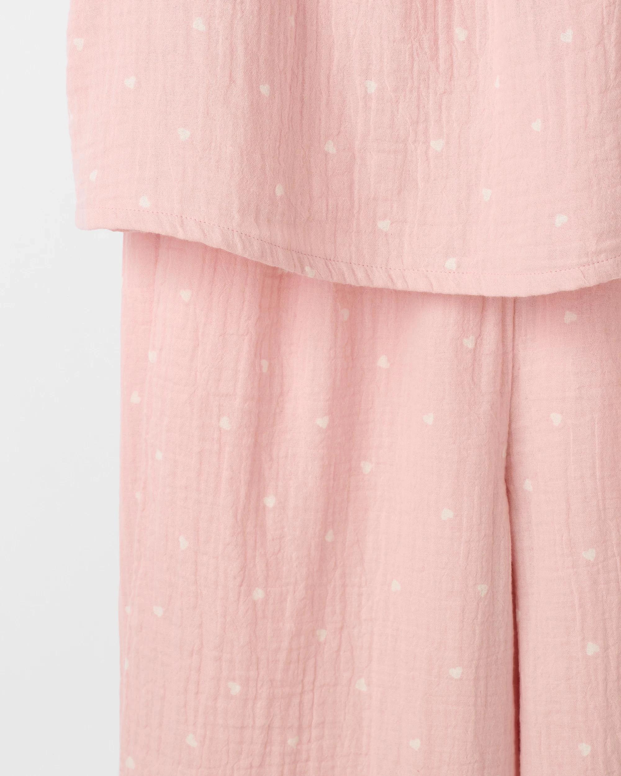 6 Target Australian Cotton Older Girls Double Cloth Cami Long Pyjama Set HEART, 6 of 8